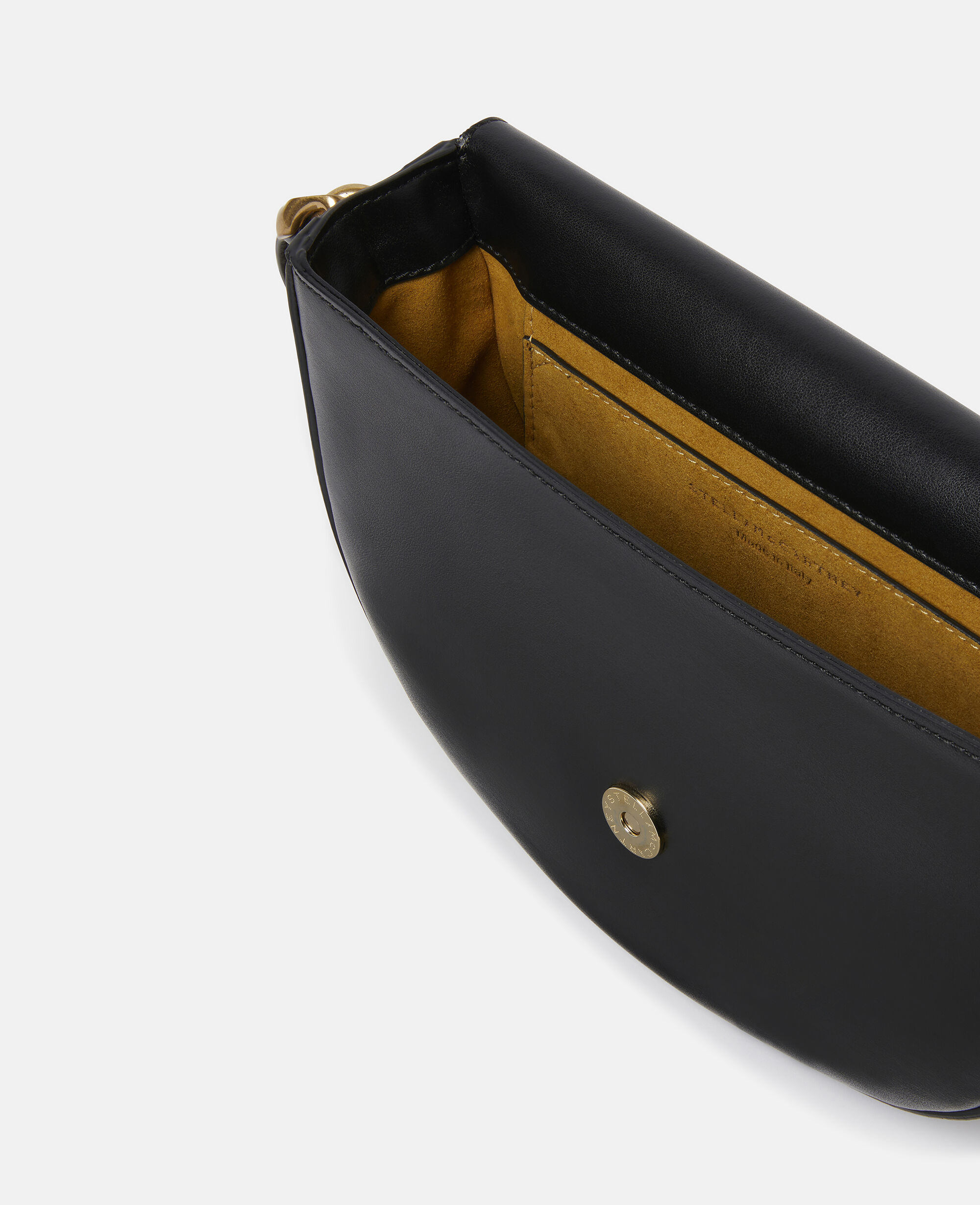 Women Black Frayme Medium Flap Shoulder Bag | Stella