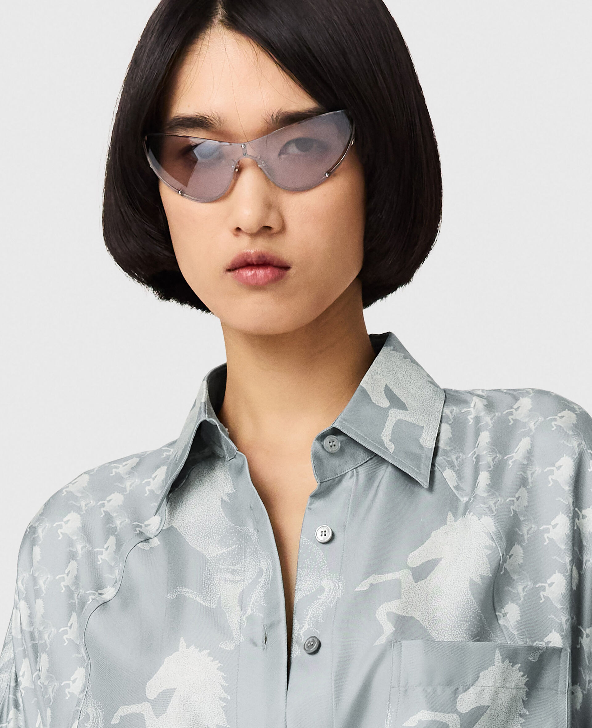 Translucent Cat-Eye Sunglasses-Grey-medium