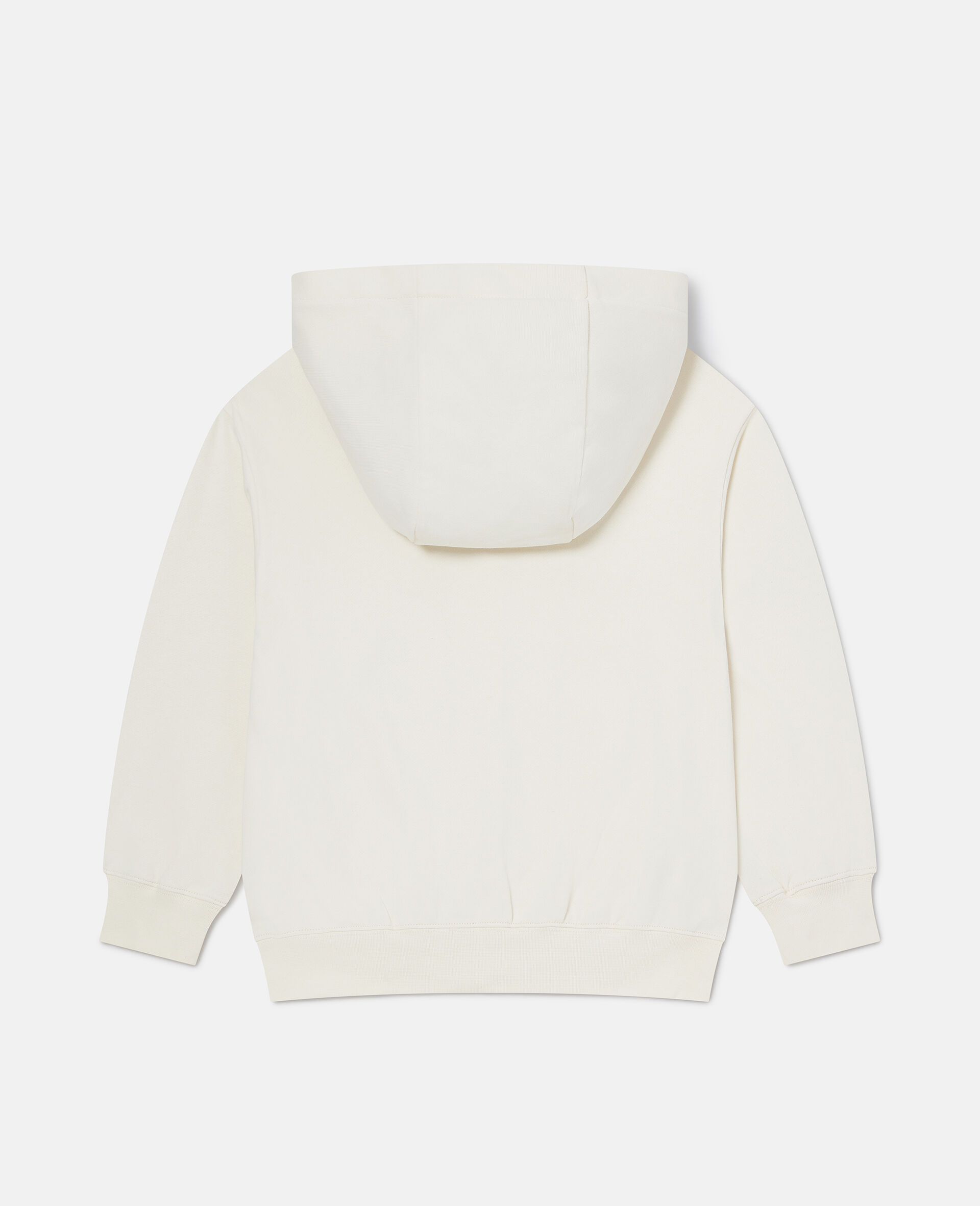 Sweat a capuche zippe avec logo-Cream-large image number 2