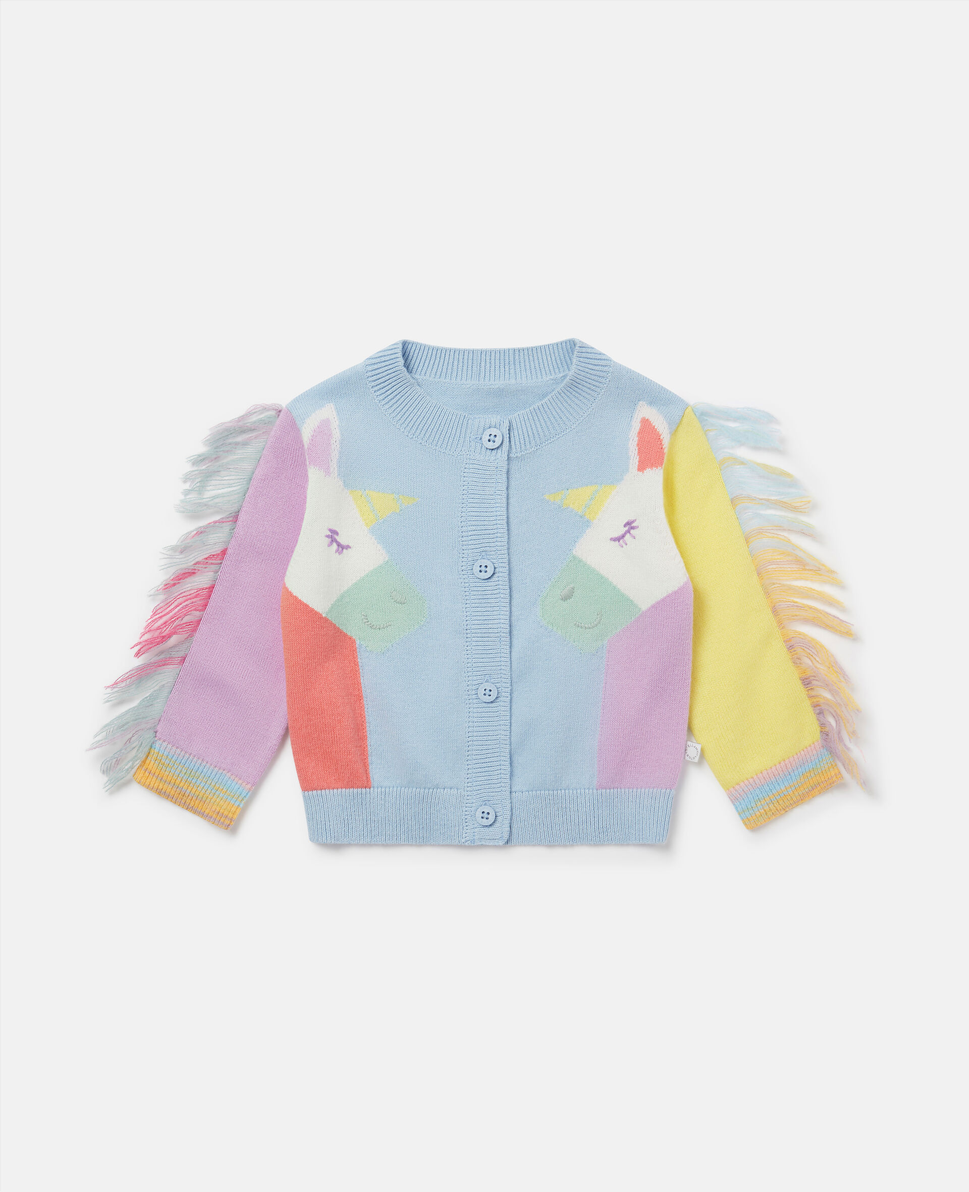 Cardigan Doppio Unicorno Arcobaleno-Cream-large image number 0