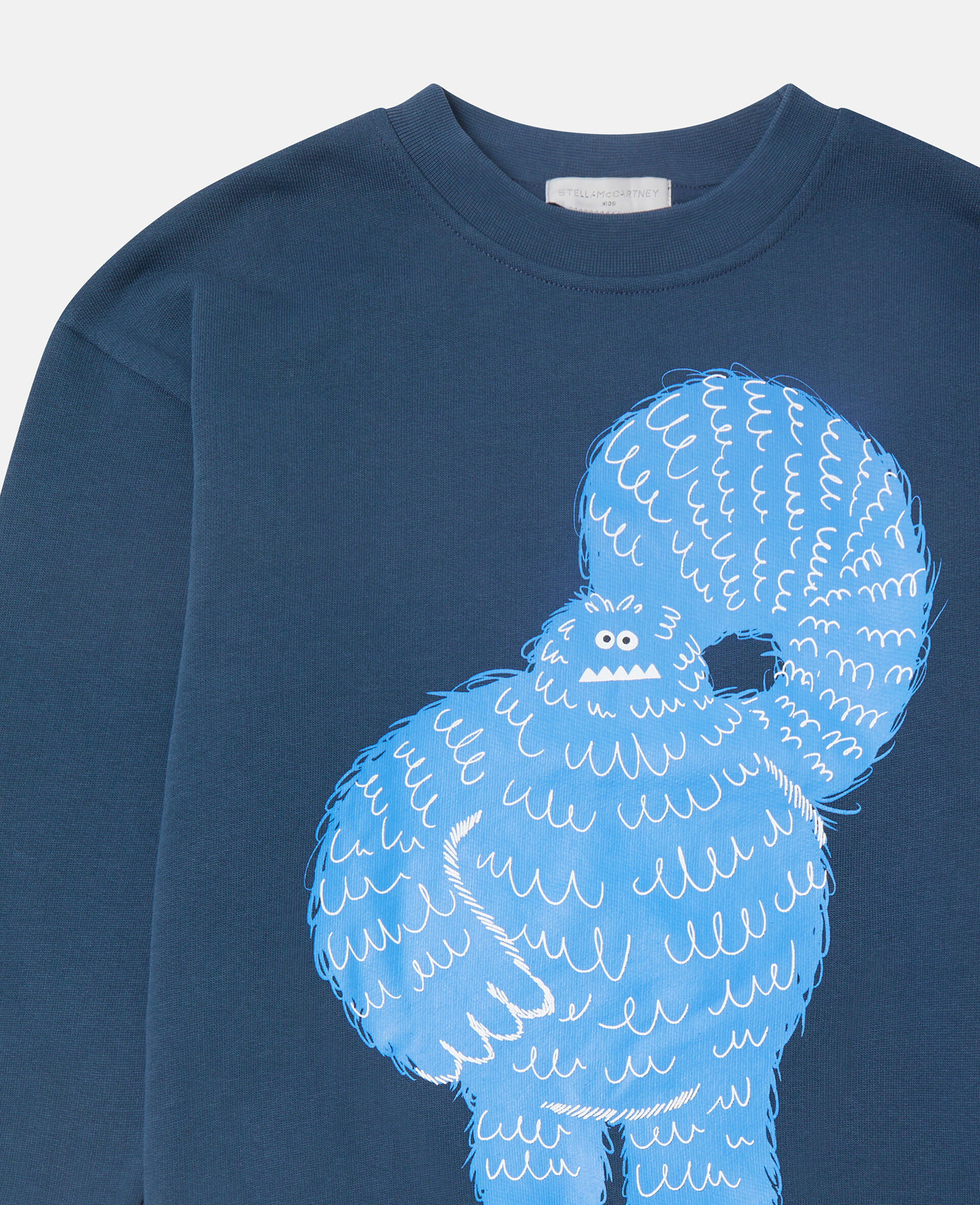 Sweatshirt mit Rundhalsausschnitt und Monster-Grafik-Blau-medium Sweatshirt mit Rundhalsausschnitt und Monster-Grafik-Blau-medium