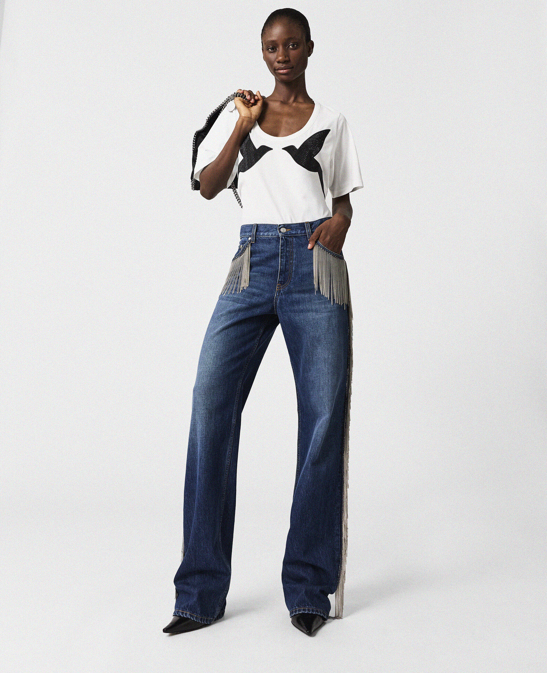 Blackbird Crystal-Embellished T-Shirt-White-large image number 4