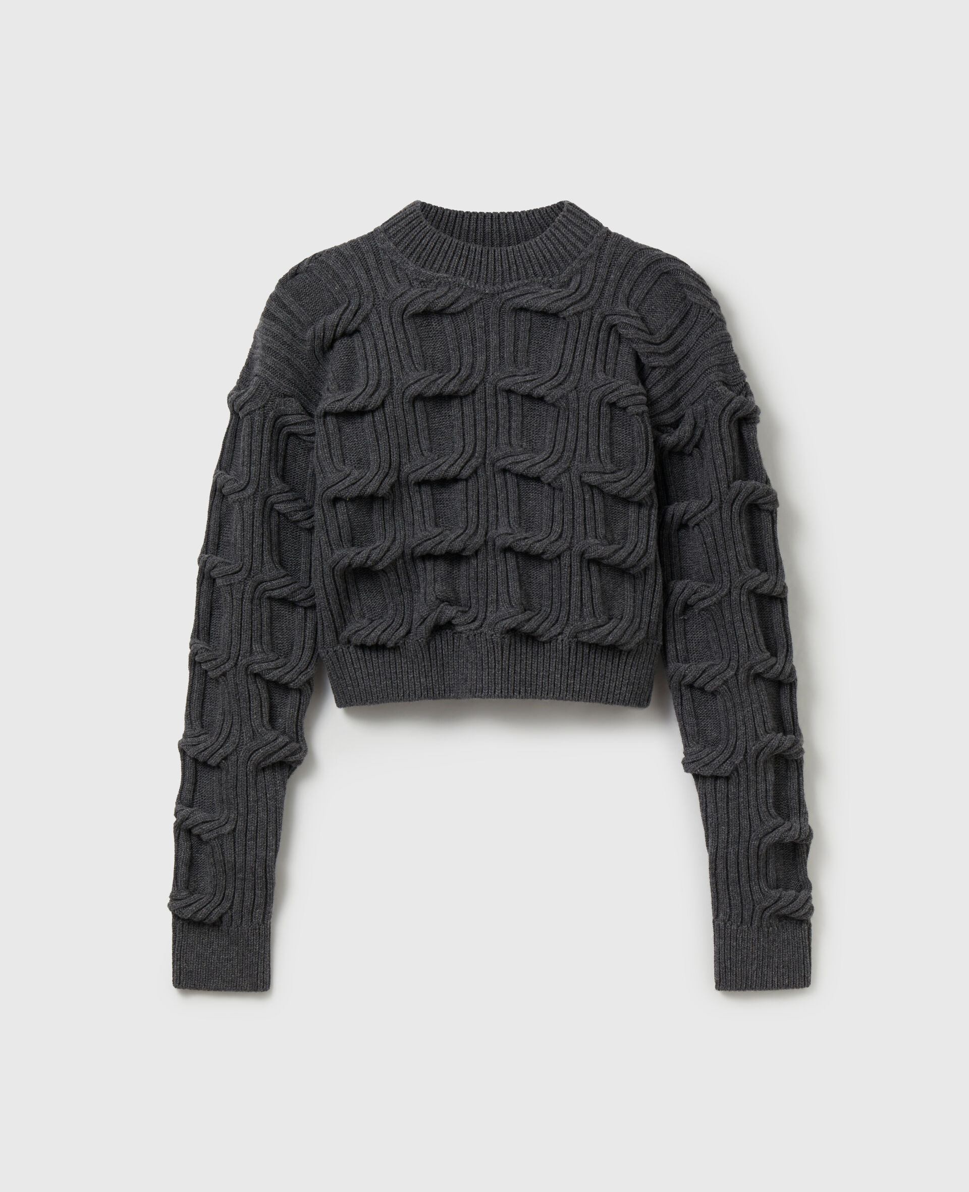 Falabella Cable-Knit Sweater-Grey-large image number 0