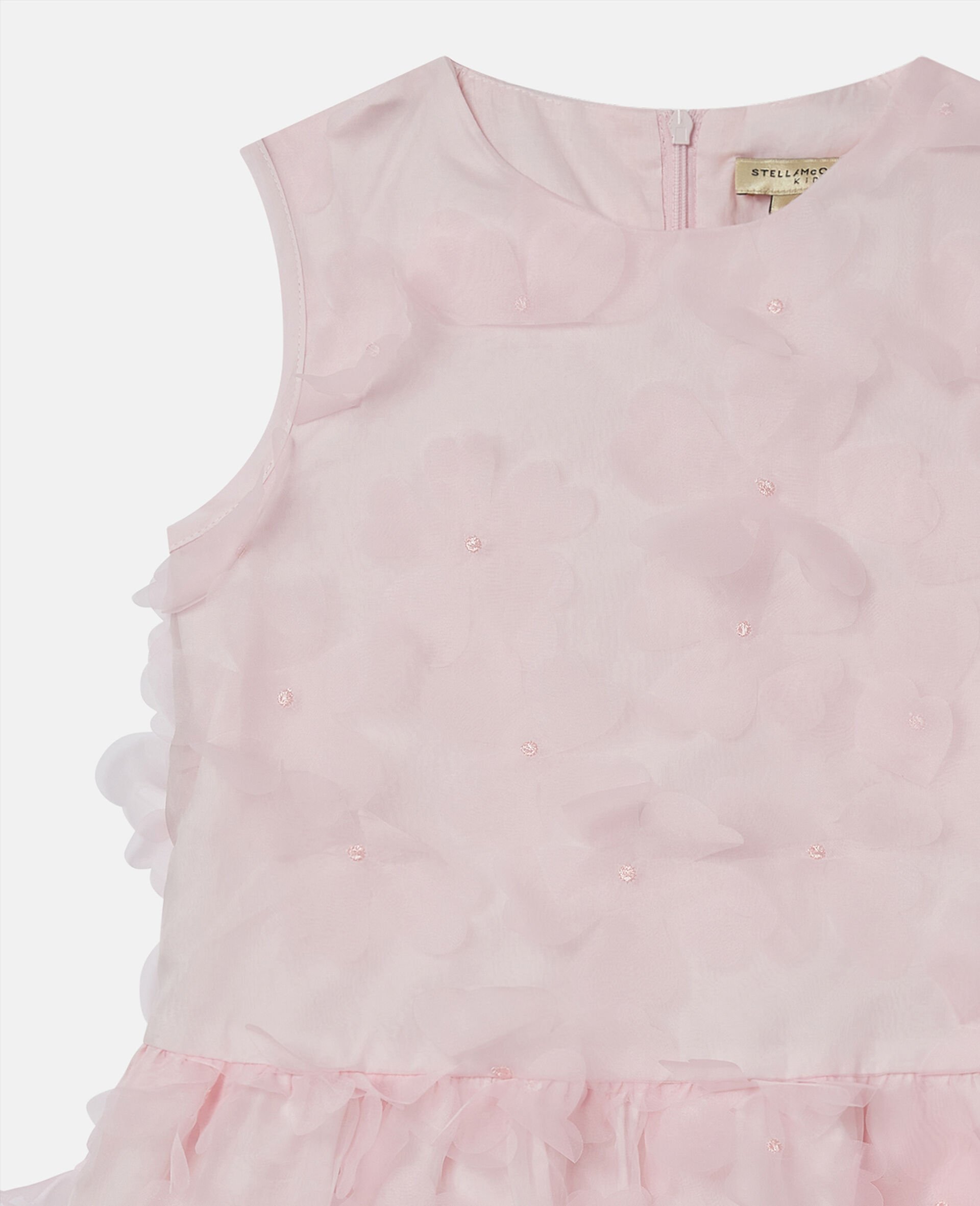 Flower Appliqué Sleeveless Dress-Pink-large Flower Appliqué Sleeveless Dress-Pink-large image number 1