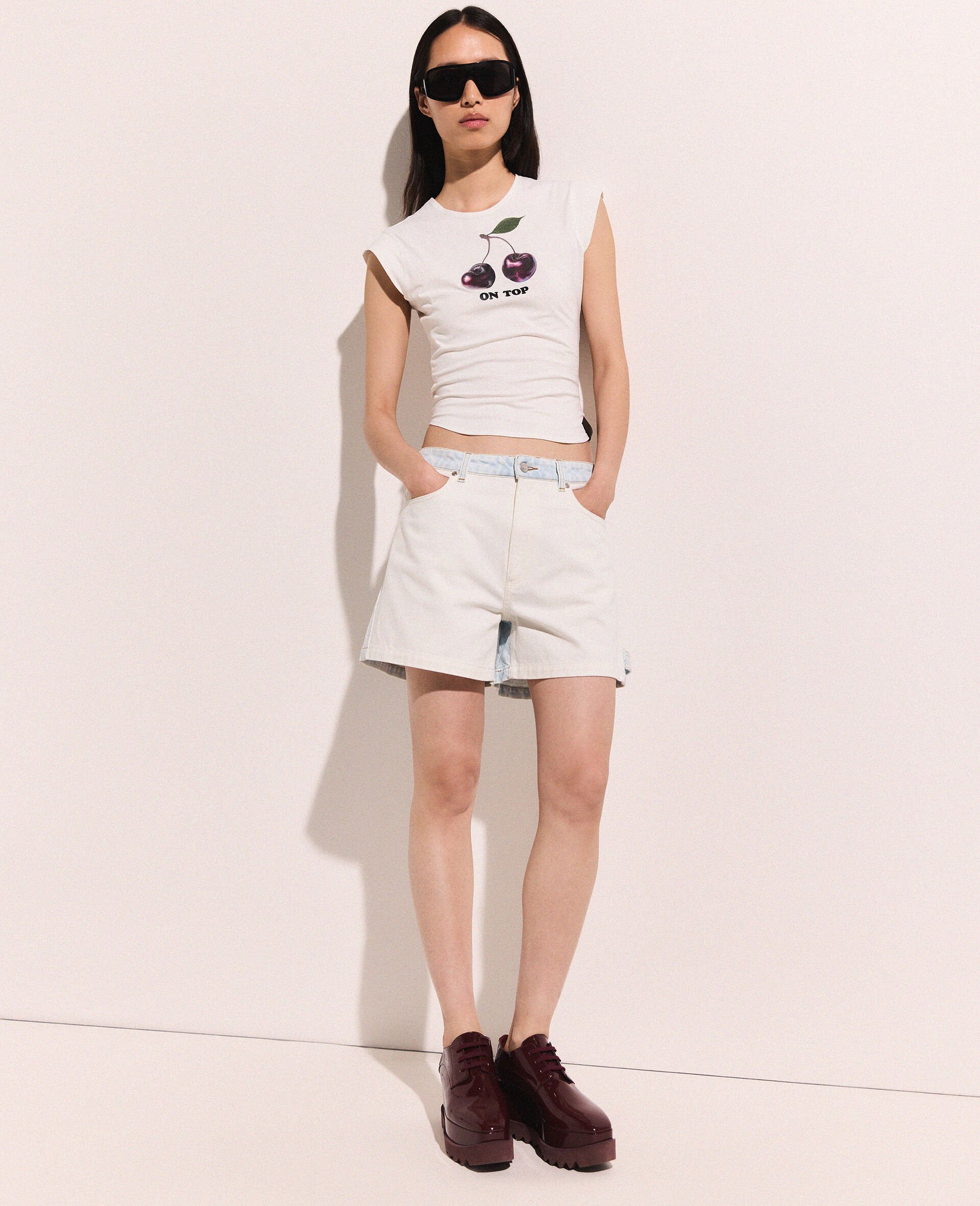 Cherry Graphic Sleeveless Baby Tee-White-large Cherry Graphic Sleeveless Baby Tee-White-large image number 4