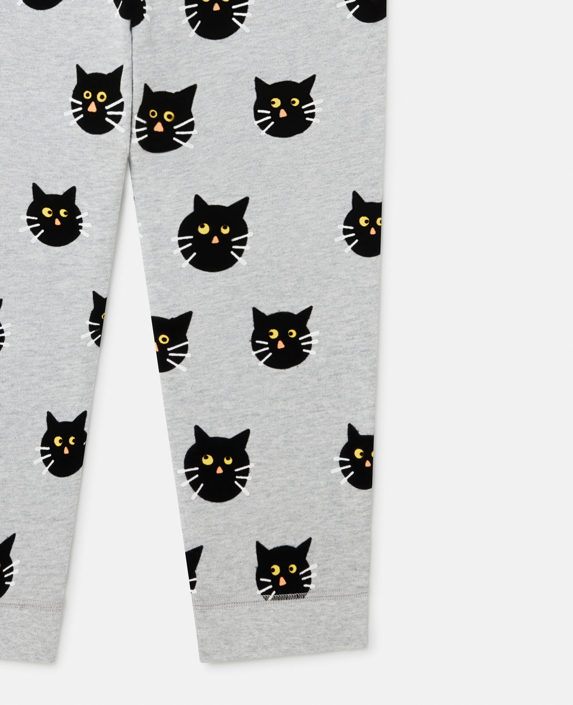 Spooky Cat Pattern Joggers-Grey-large image number 3