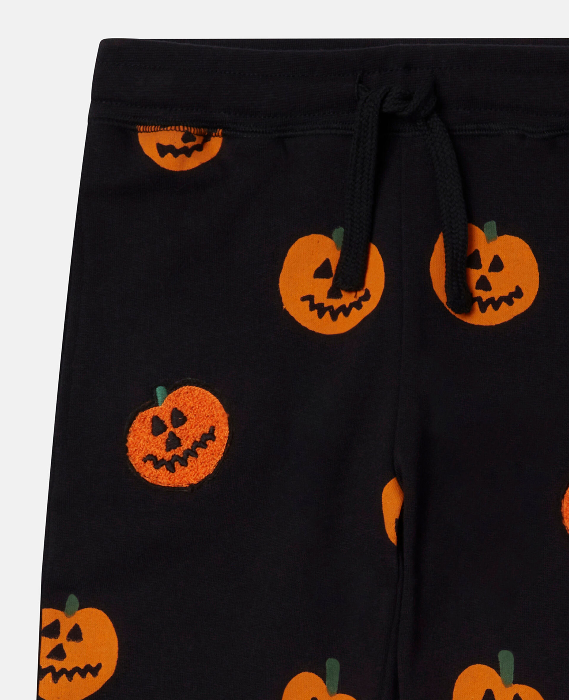 Pumpkin Fleece Joggers-Black-large Pumpkin Fleece Joggers-Black-large image number 1
