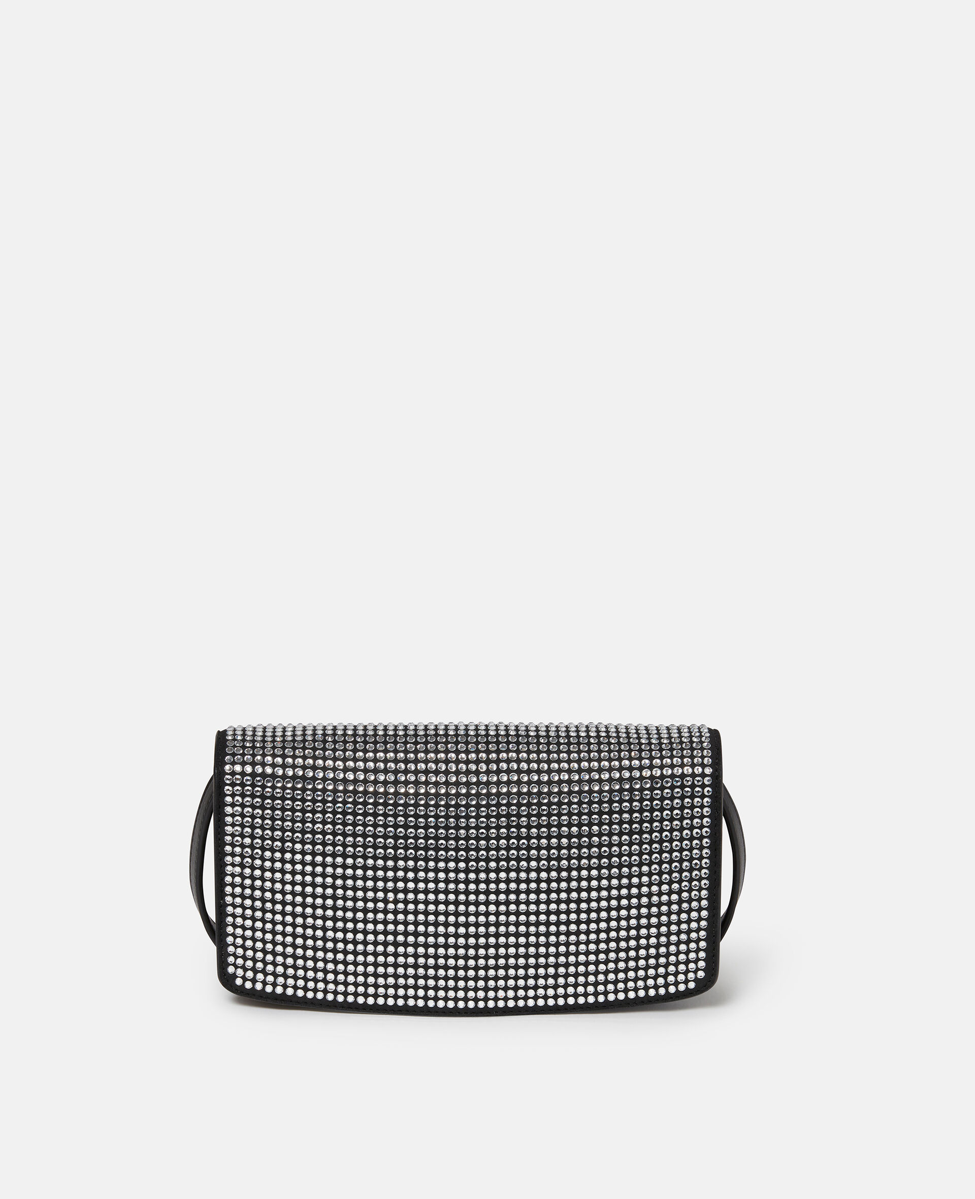 S-Wave Crystal Strass Wallet on Strap-Black-large image number 4