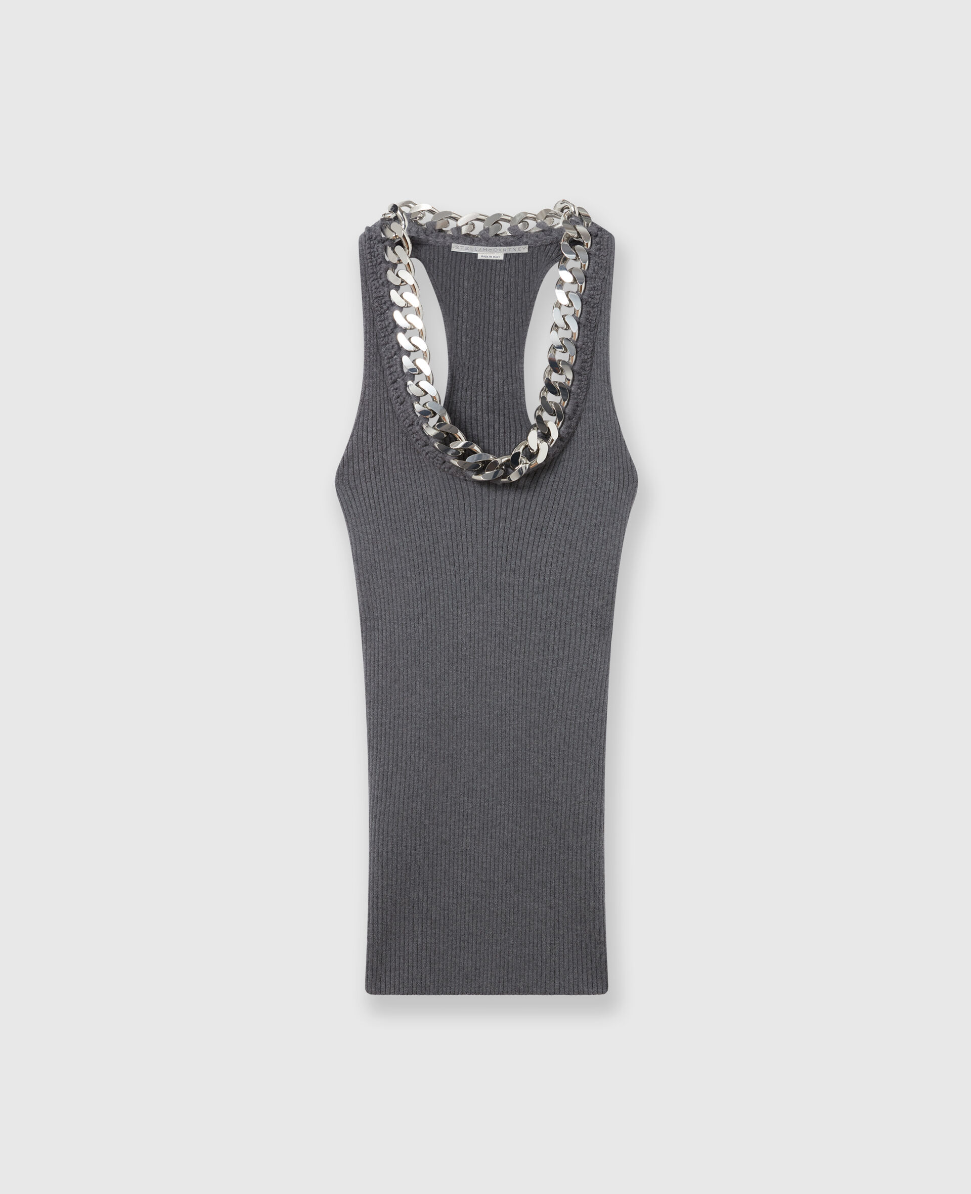 Chunky Chain Tank Top-Grey-large image number 0
