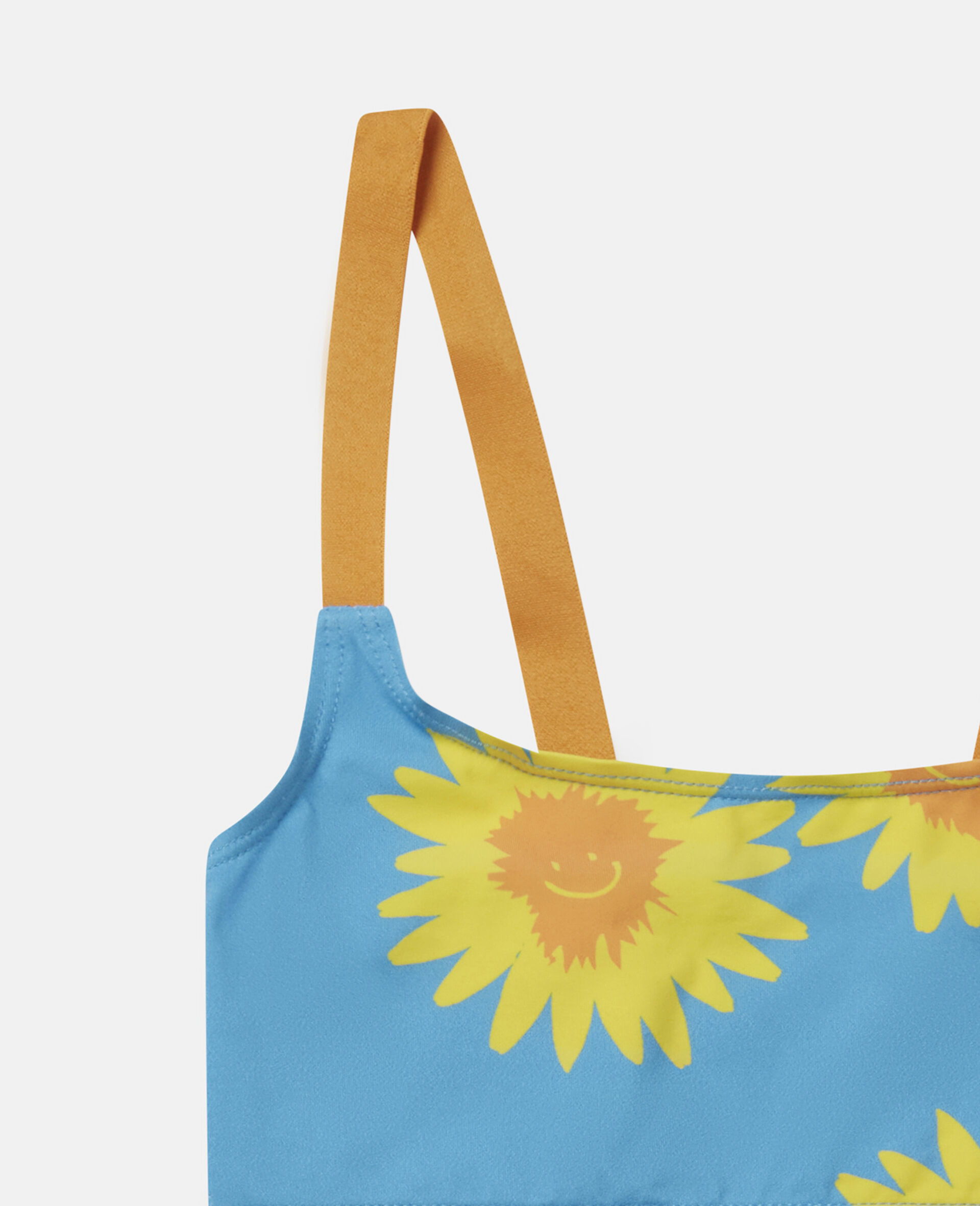 Sunflower Print Bikini-Blue-large image number 1