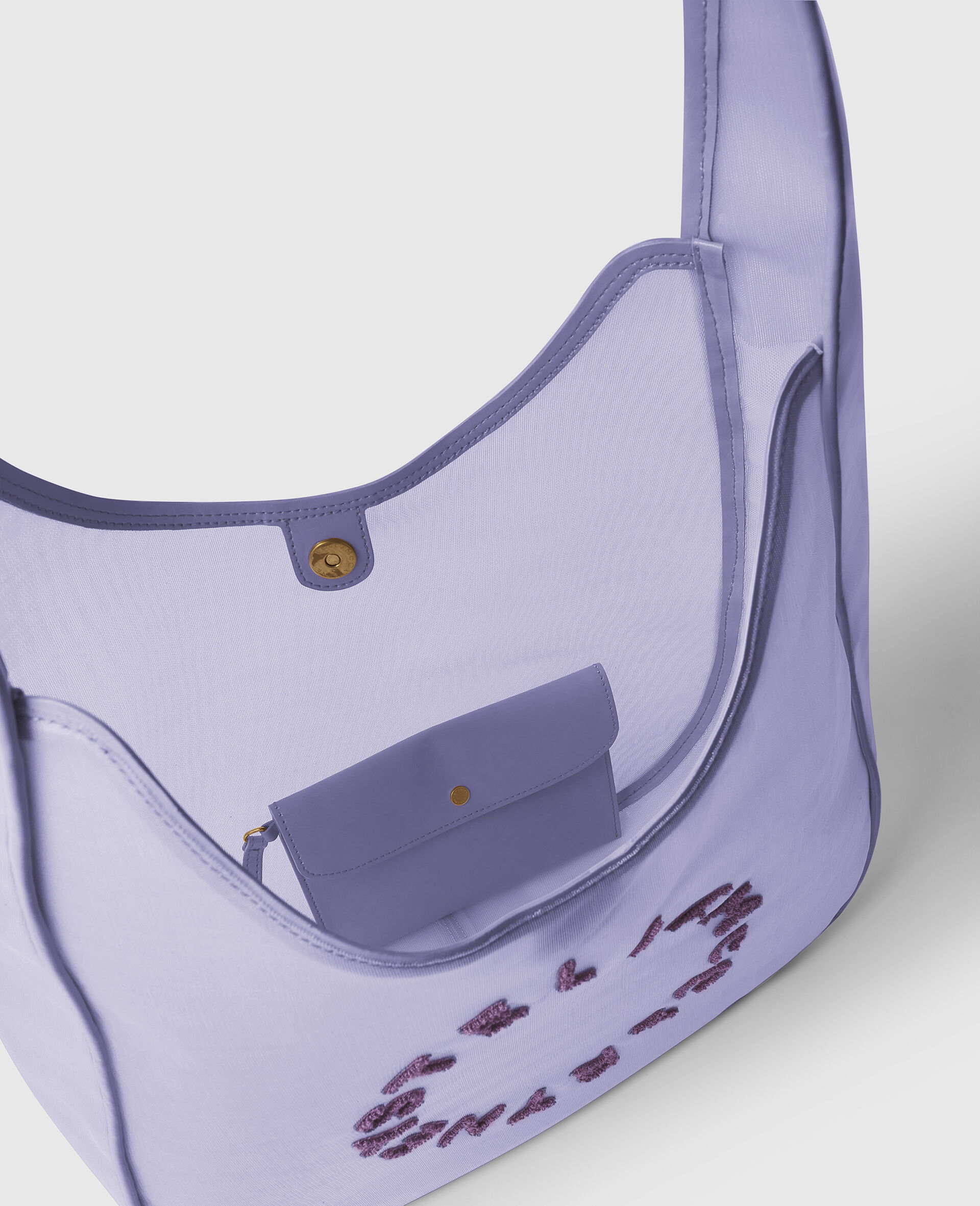 Logo Mesh Large Hobo Bag-Purple-large image number 4