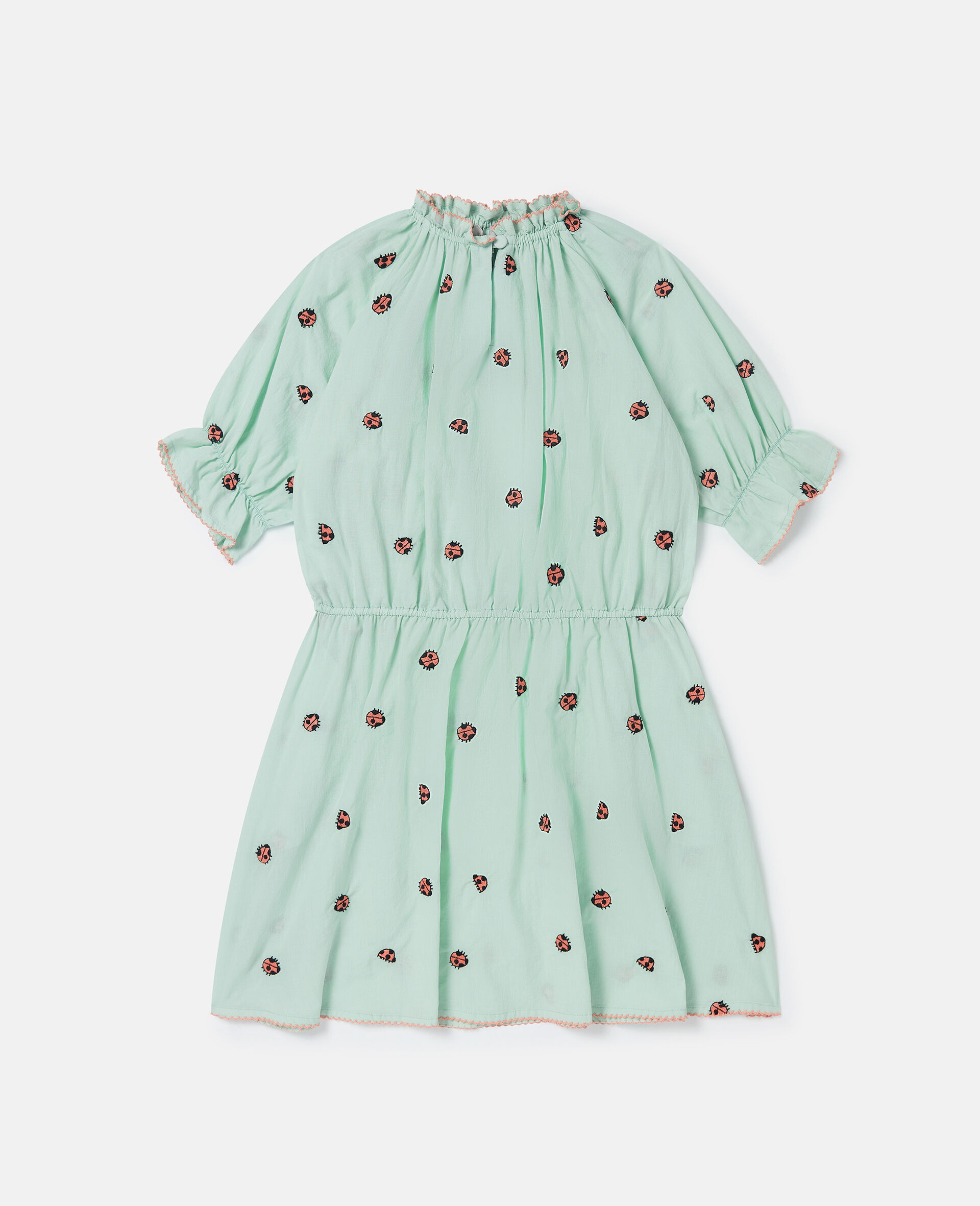 Ladybird Short-Sleeve Pleated Trim Dress-Green-large image number 0