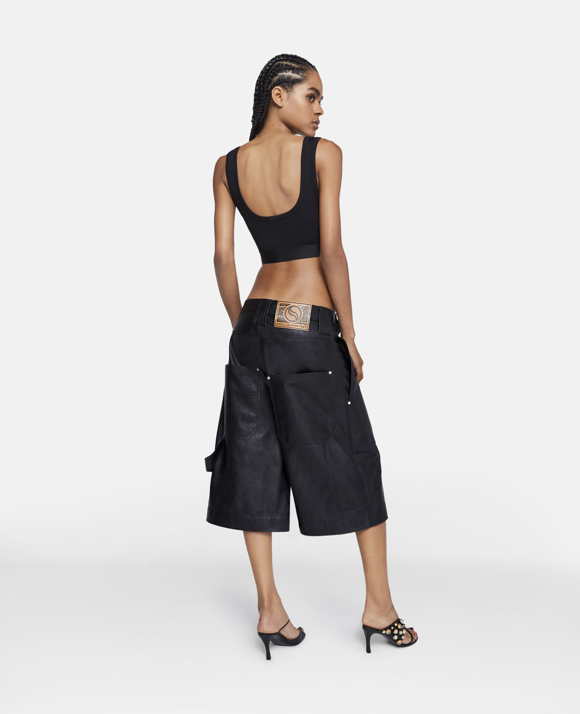 S-Wave Tape Crop Top-Black-large image number 2