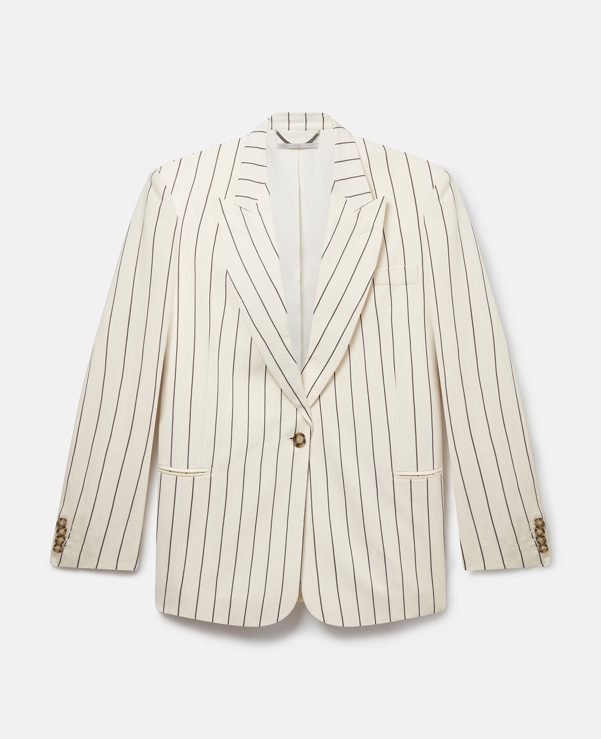 Cream shop striped blazer