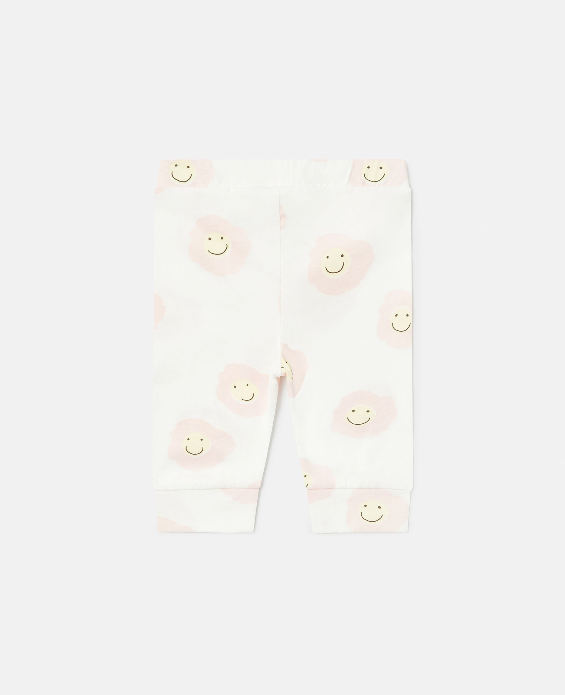 Smiley Flower Print Leggings-White-large image number 2