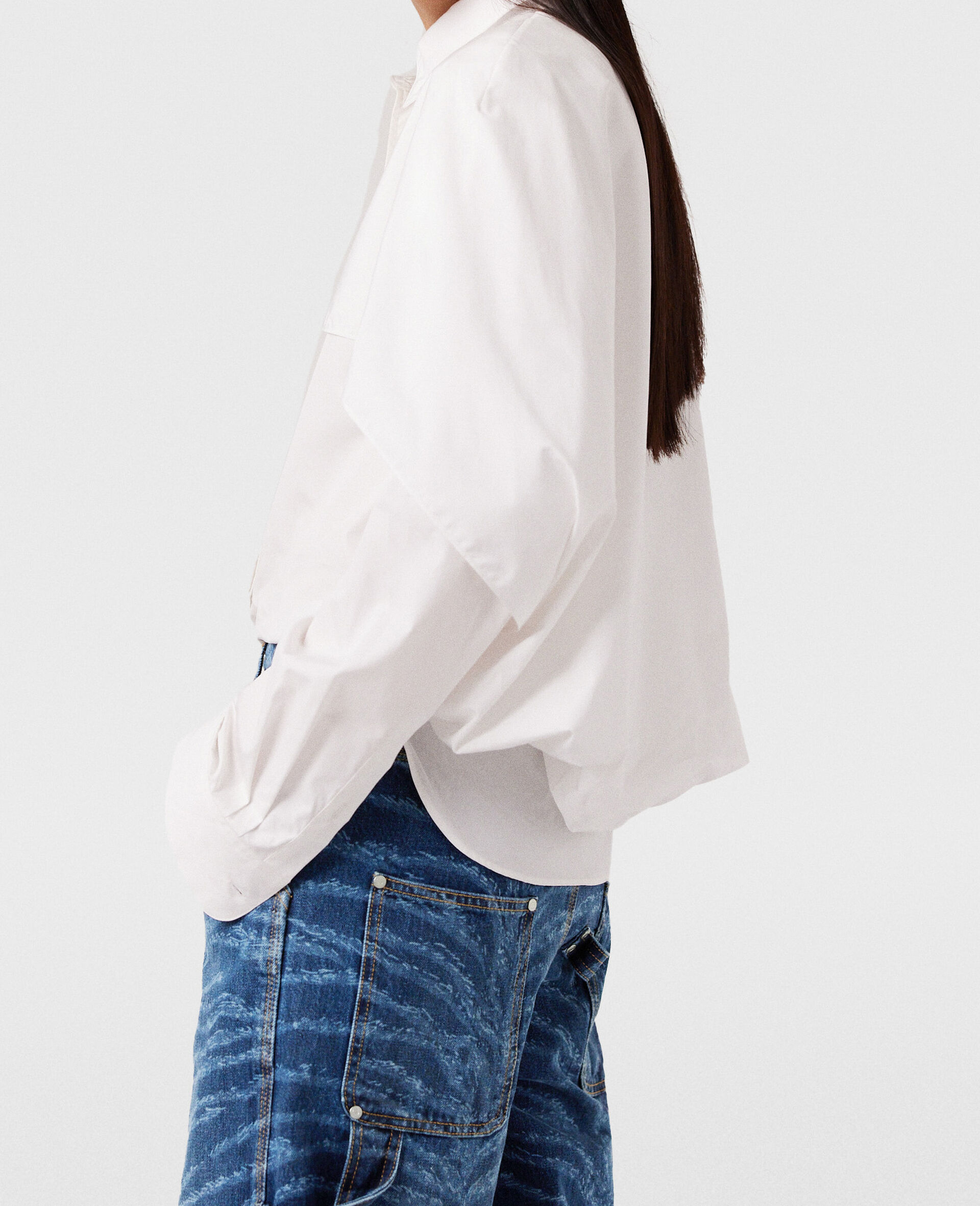 ケープ レイヤー ロングスリーブ シャツ-ホワイト-large image number 2