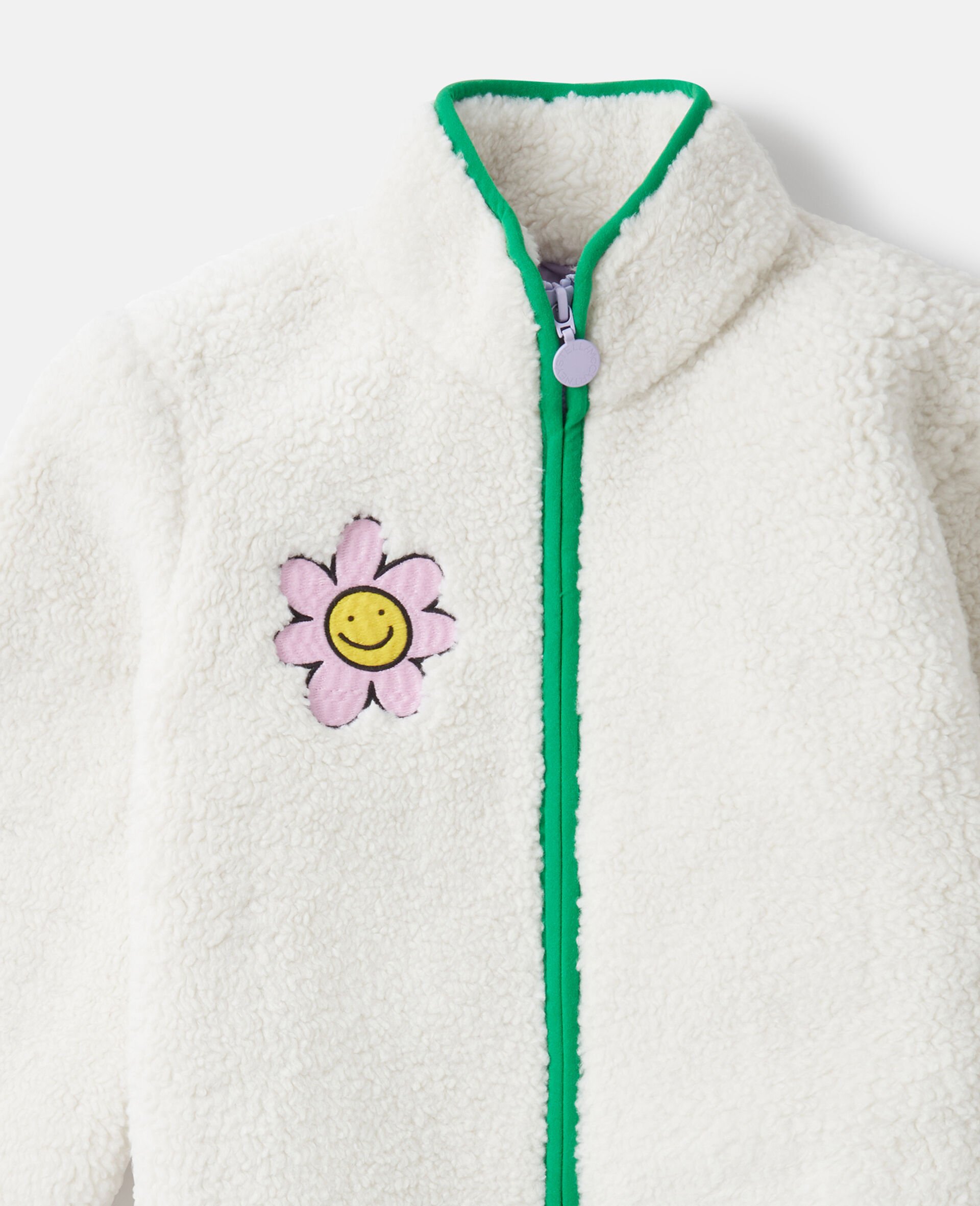 Flower Graphic Fleece-White-large image number 1