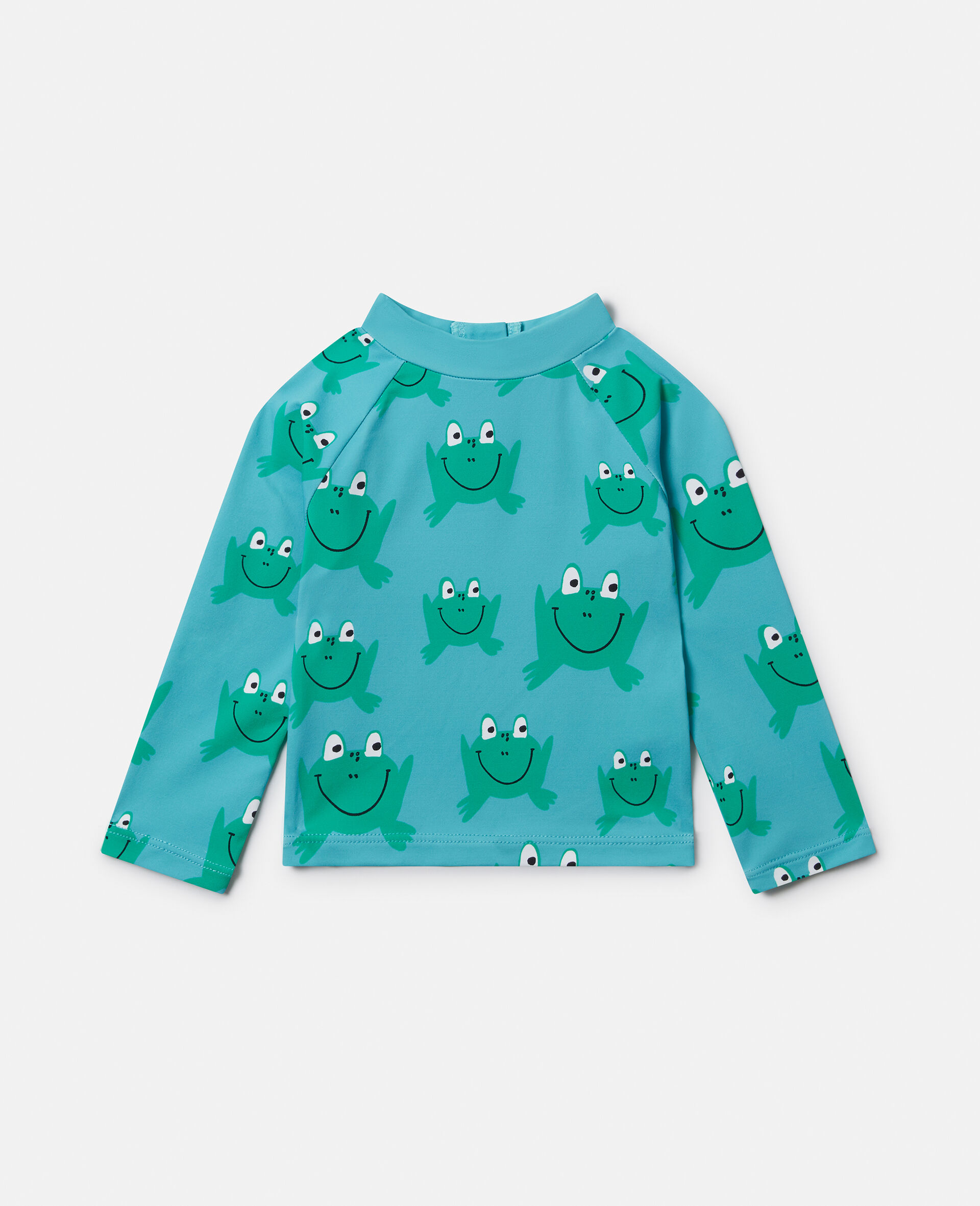 Frog Print Swim Top-Blue-medium