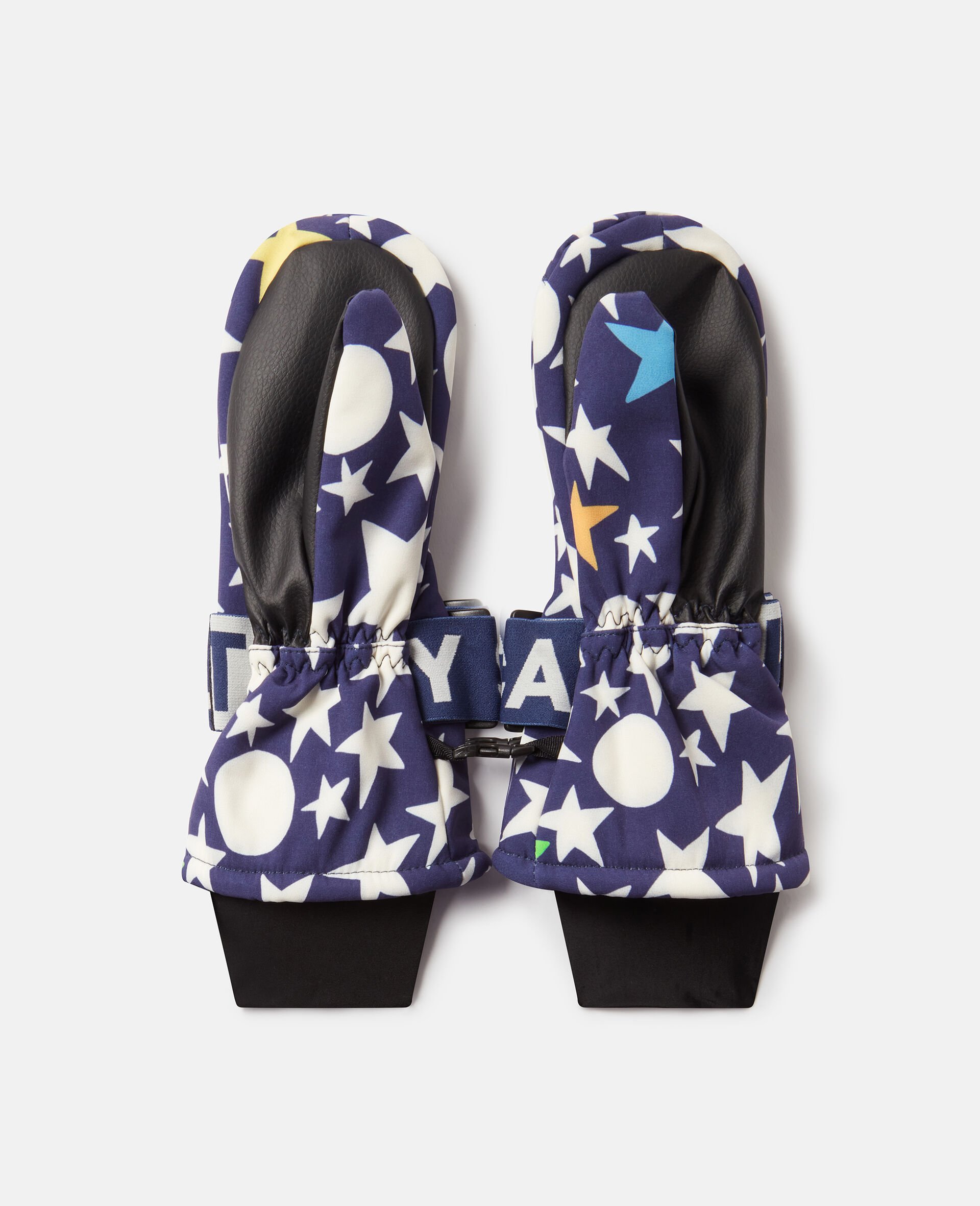 Star Print Ski Gloves-Blue-medium Star Print Ski Gloves-Blue-medium