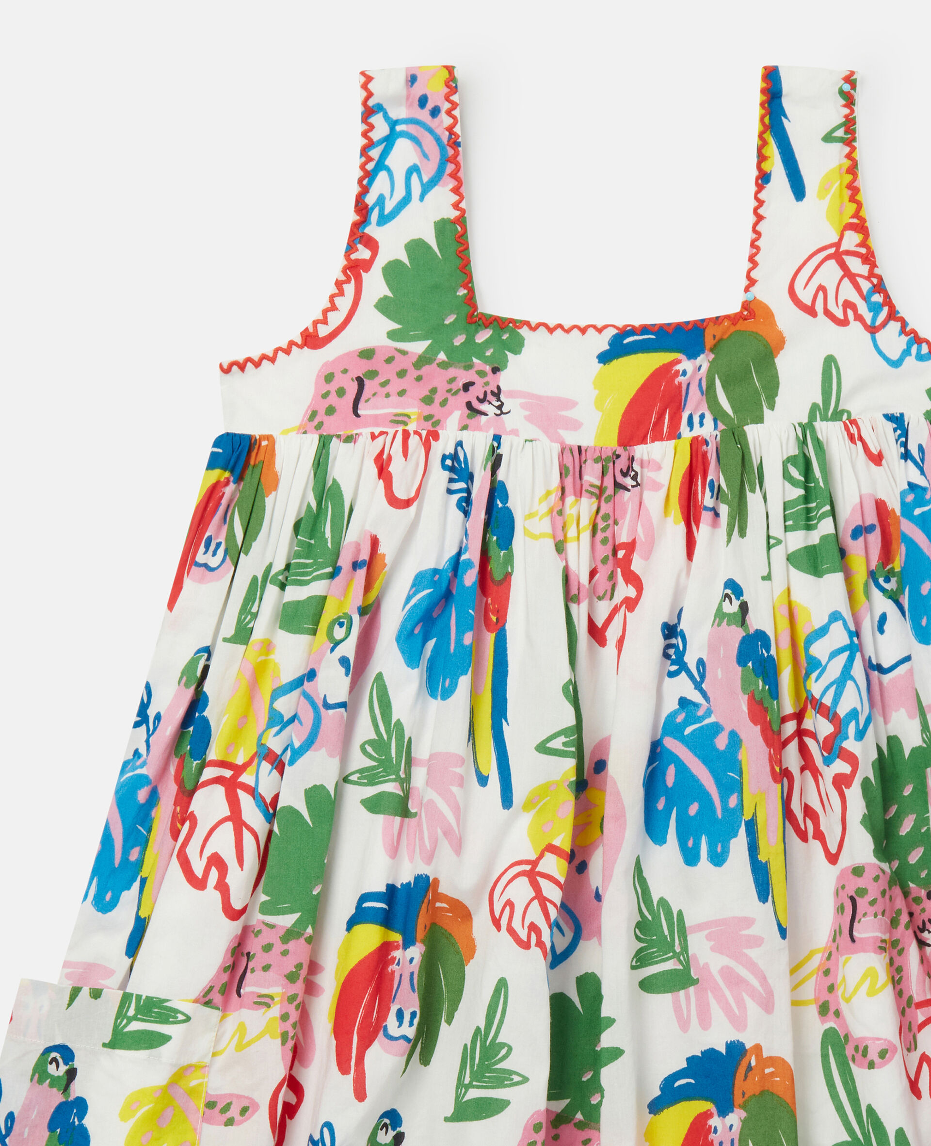 Jungle Print Cami Dress-White-large image number 1