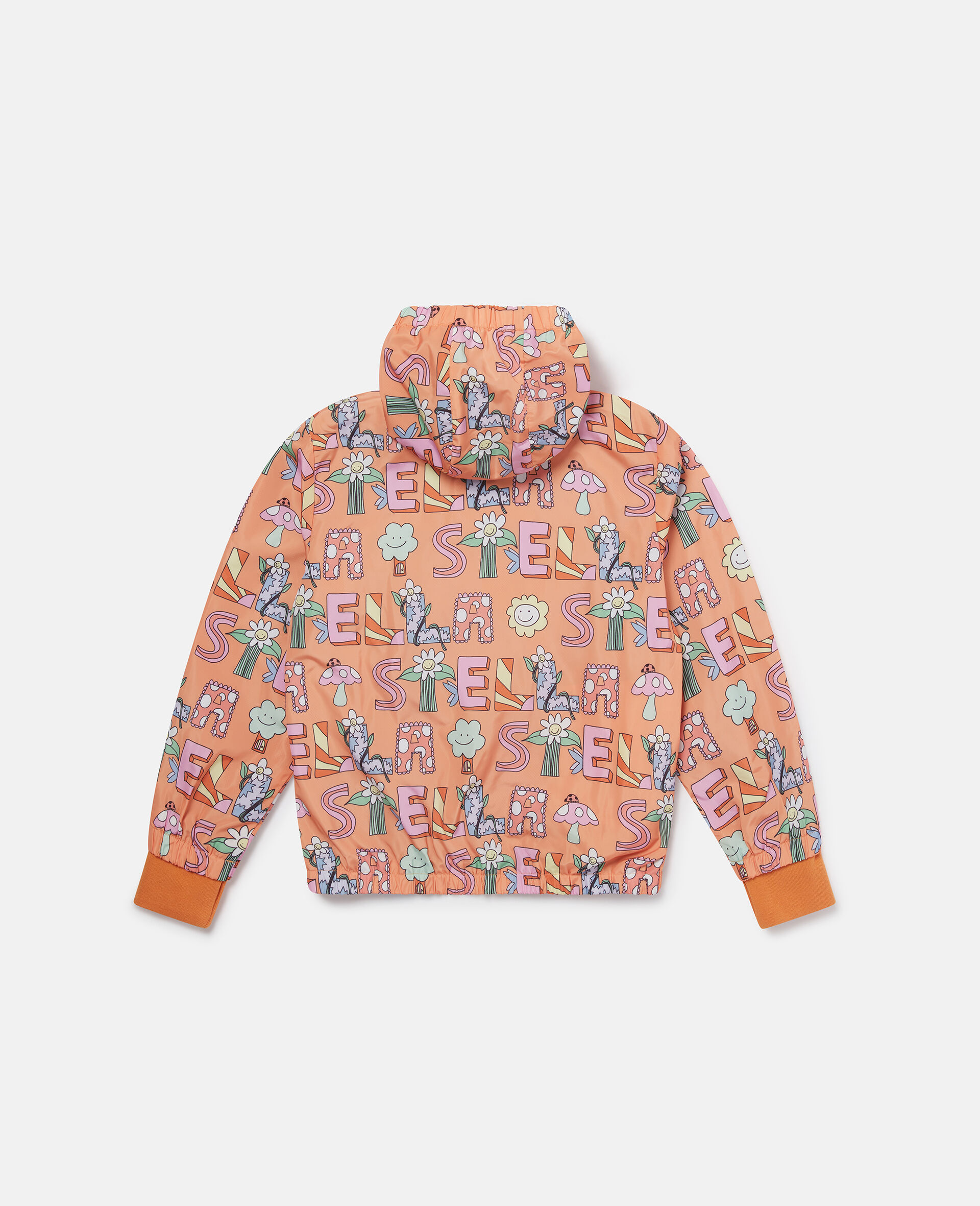 Stella Woodland Lettering Hooded Raincoat-Orange-large image number 2