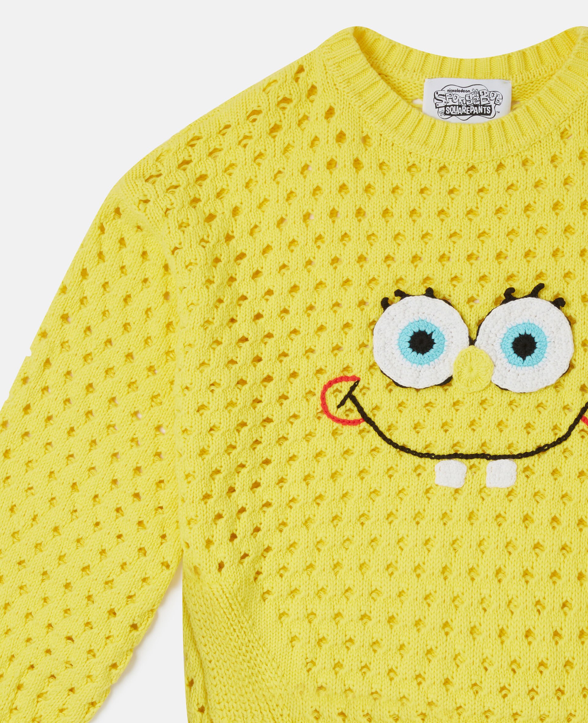 SpongeBob Graphic Crochet Jumper-Yellow-large SpongeBob Graphic Crochet Jumper-Yellow-large image number 1