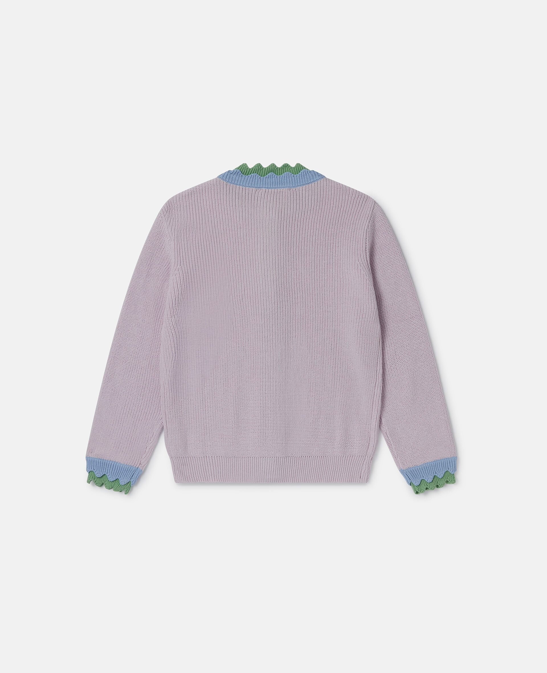 Scalloped Trim Cardigan-Purple-large Scalloped Trim Cardigan-Purple-large image number 2