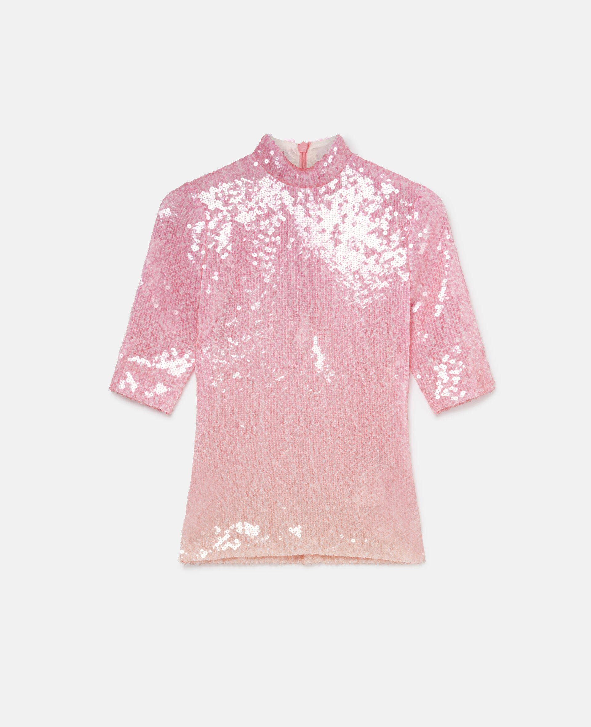 Sequin Dégradé Turtleneck Top-Pink-large image number 0