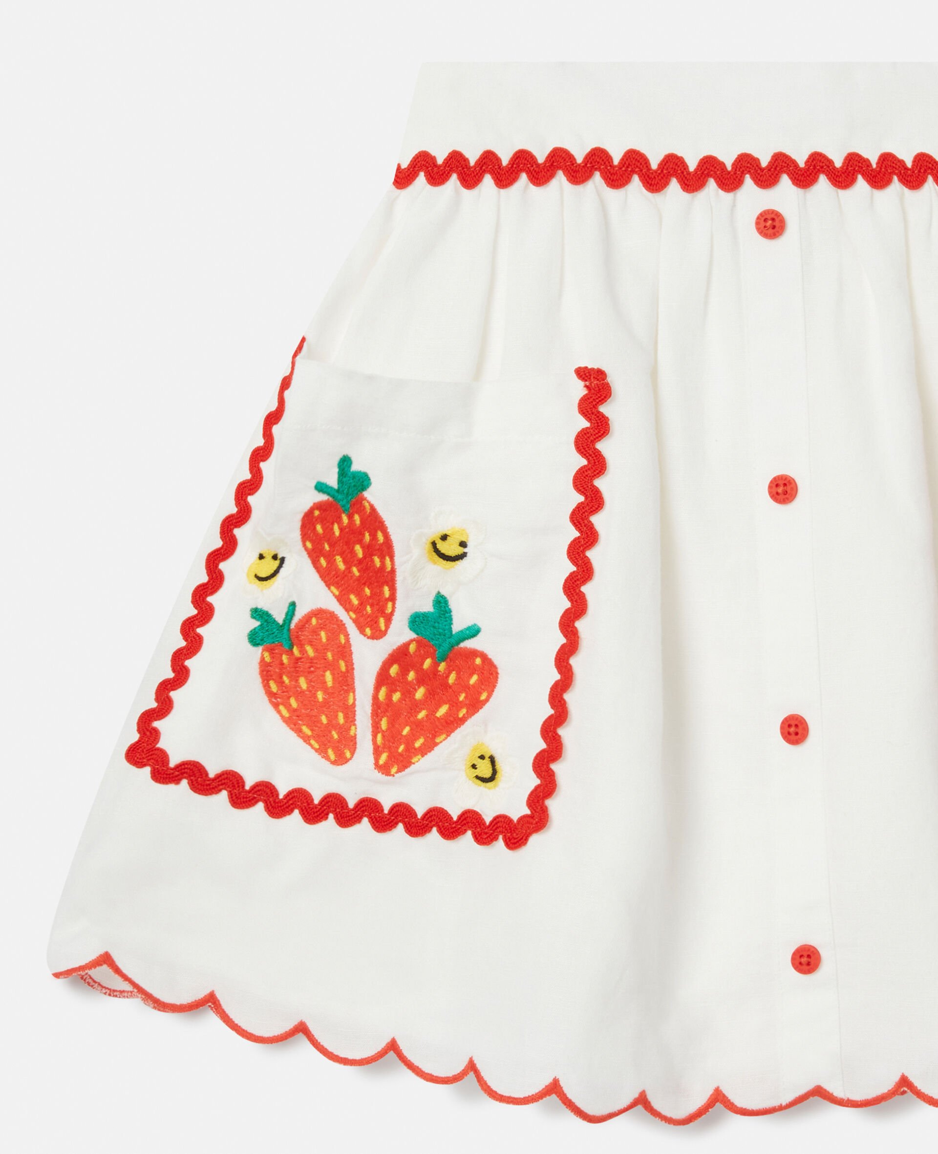 Strawberry Embroidered Scalloped Trim Skirt-Cream-large Strawberry Embroidered Scalloped Trim Skirt-Cream-large image number 1