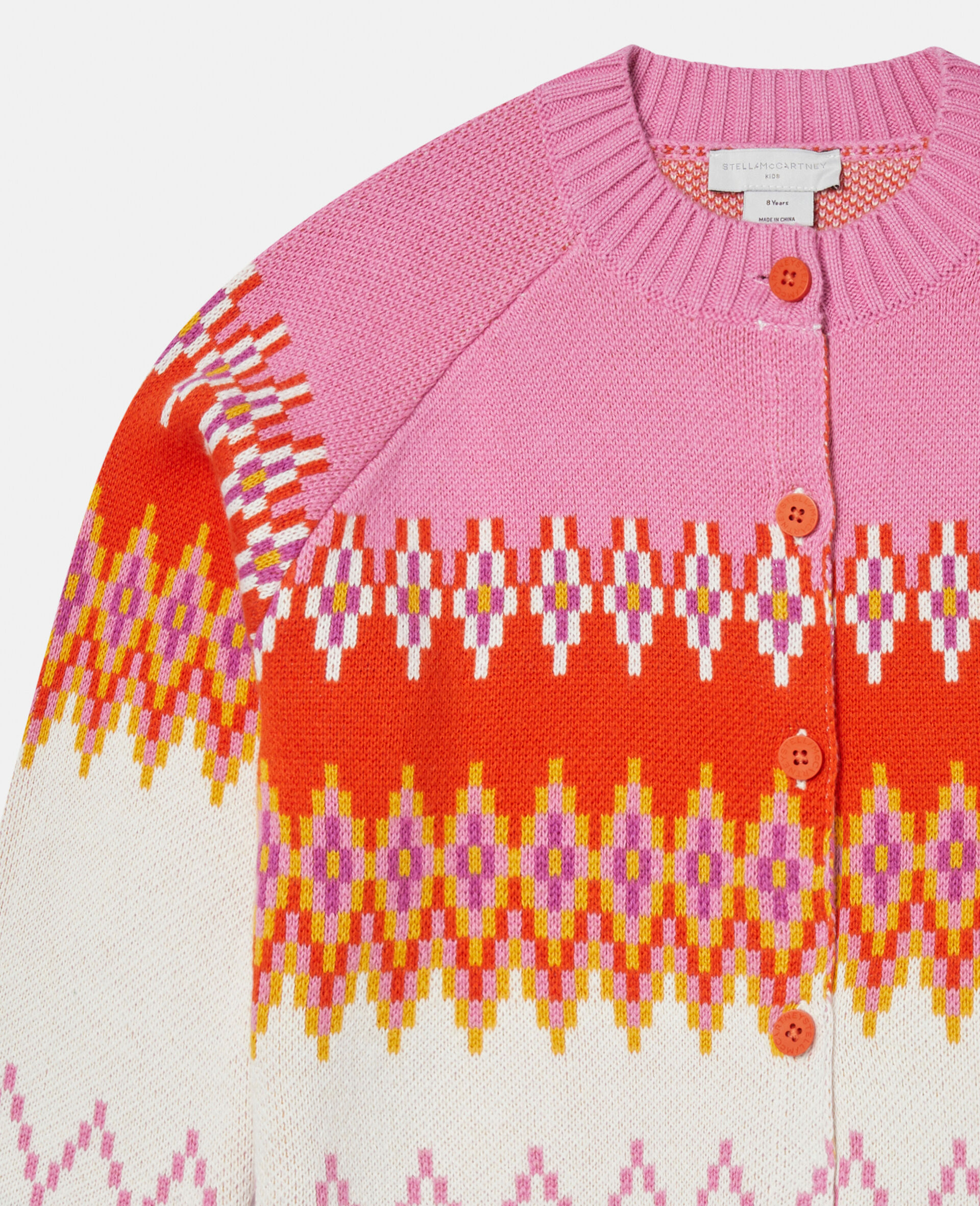 Fair Isle Strickjacke mit Tulpenmotiv-Bunt-large image number 1