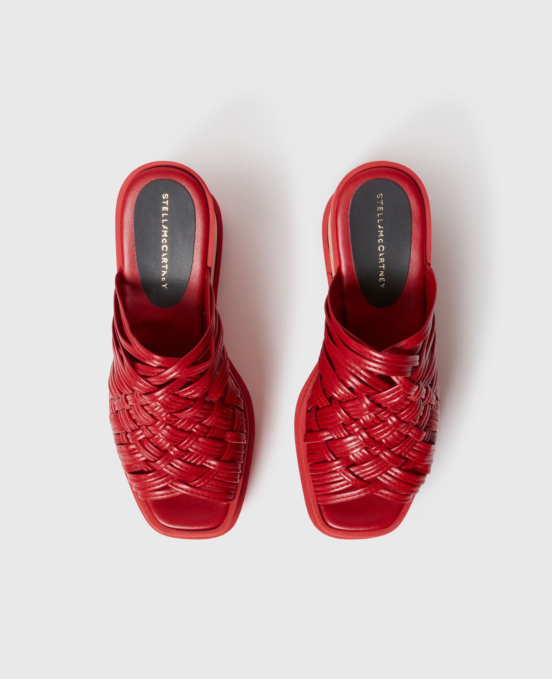 Sneak-Elyse Woven Platform Wedge Sandals-Red-large image number 3