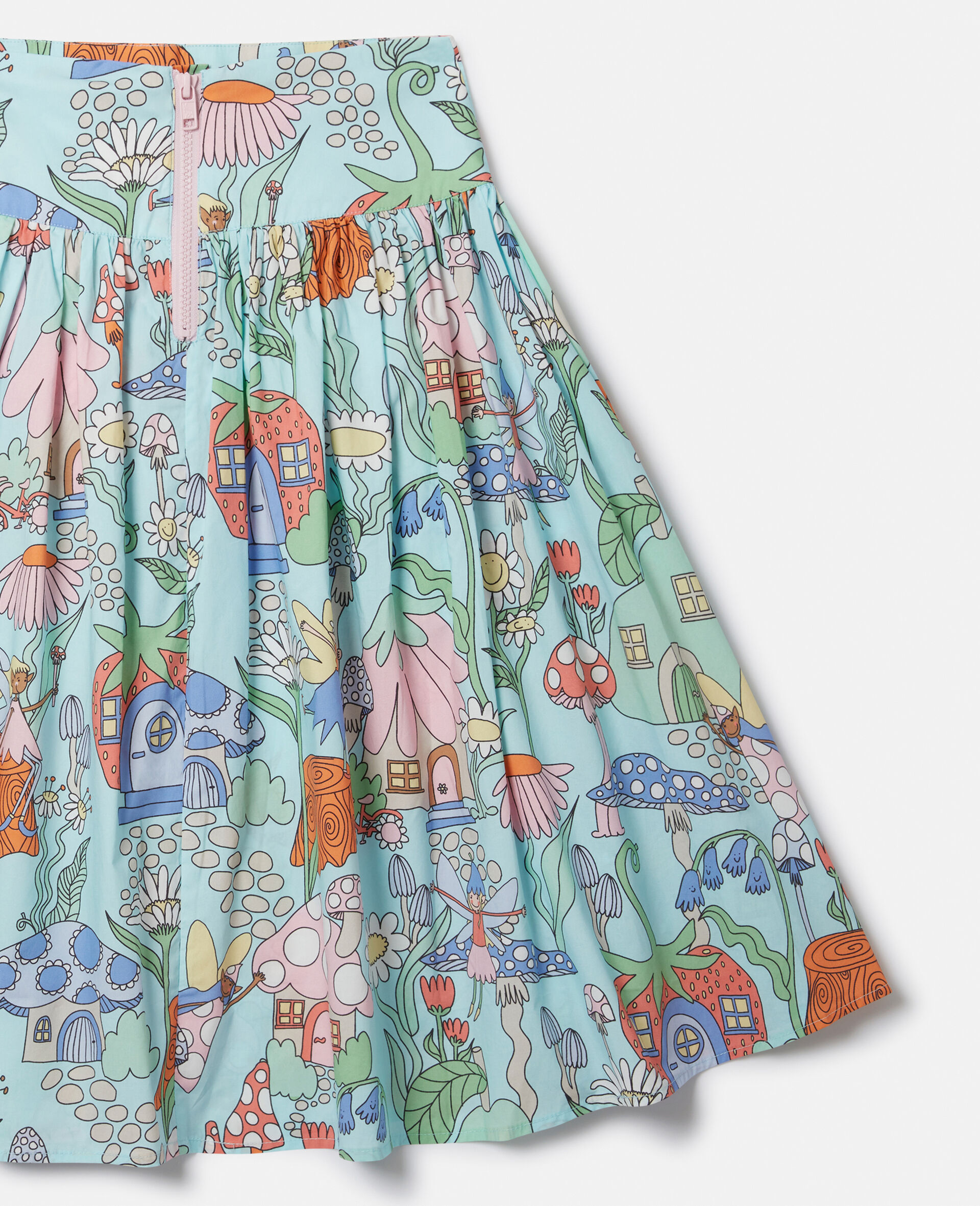 Woodland Print Pleated Skirt-Green-large Woodland Print Pleated Skirt-Green-large image number 3