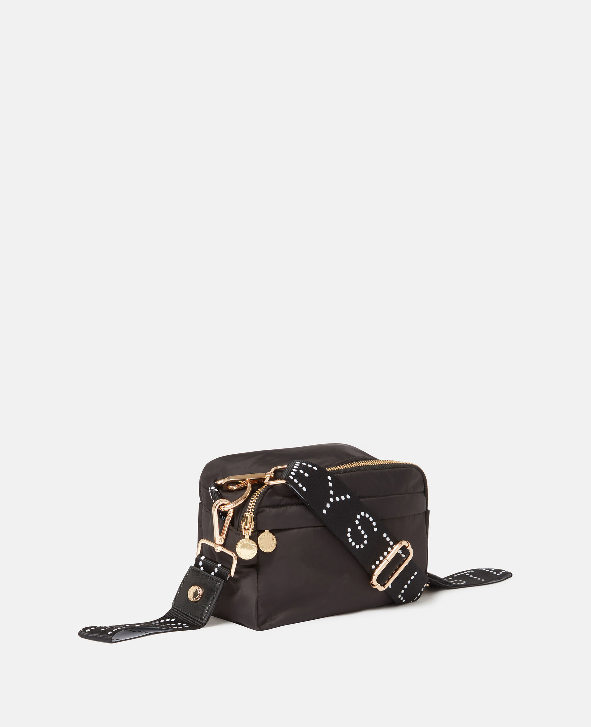 Borsa Fasciatoio a Tracolla con Nastro Logo-Nero-medium