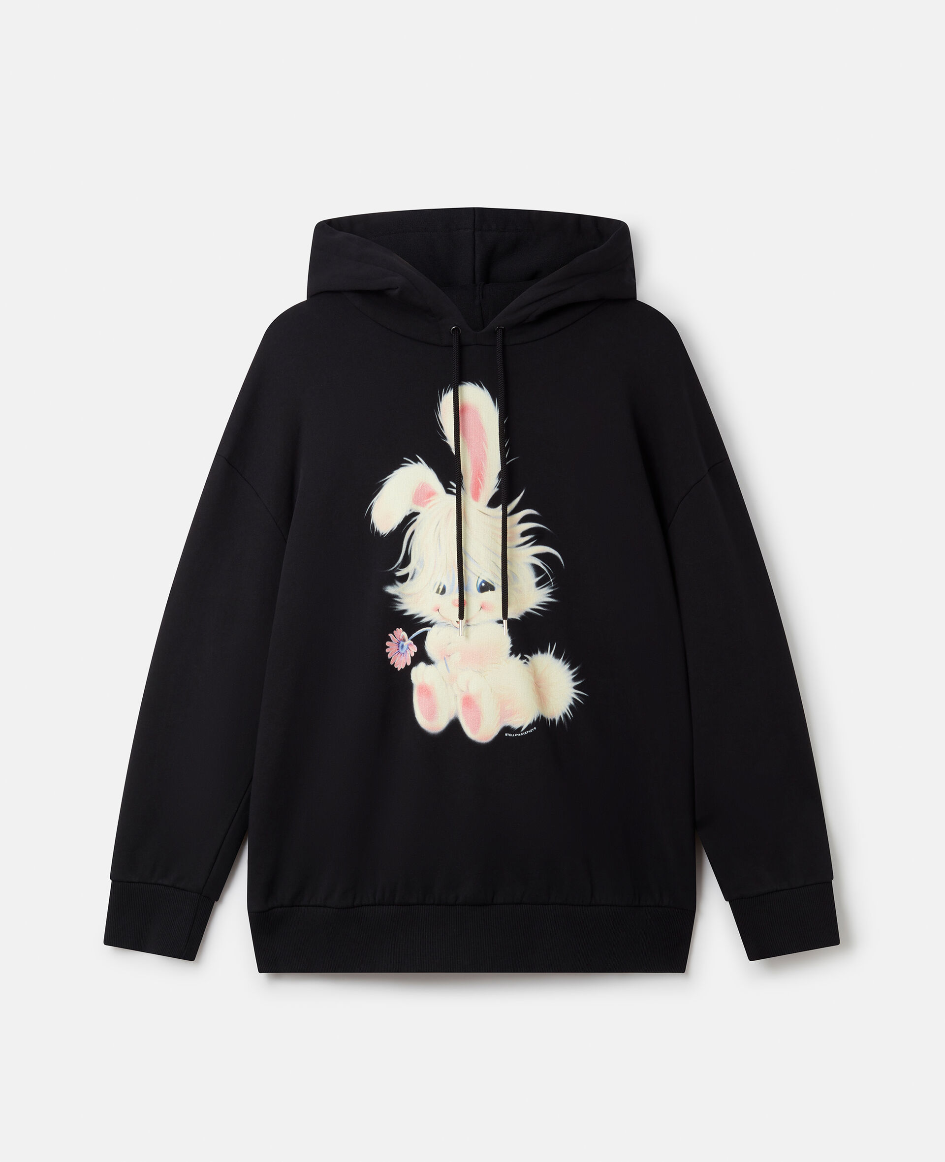 Lunar New Year Rabbit Motif Hoodie-Black-large image number 0