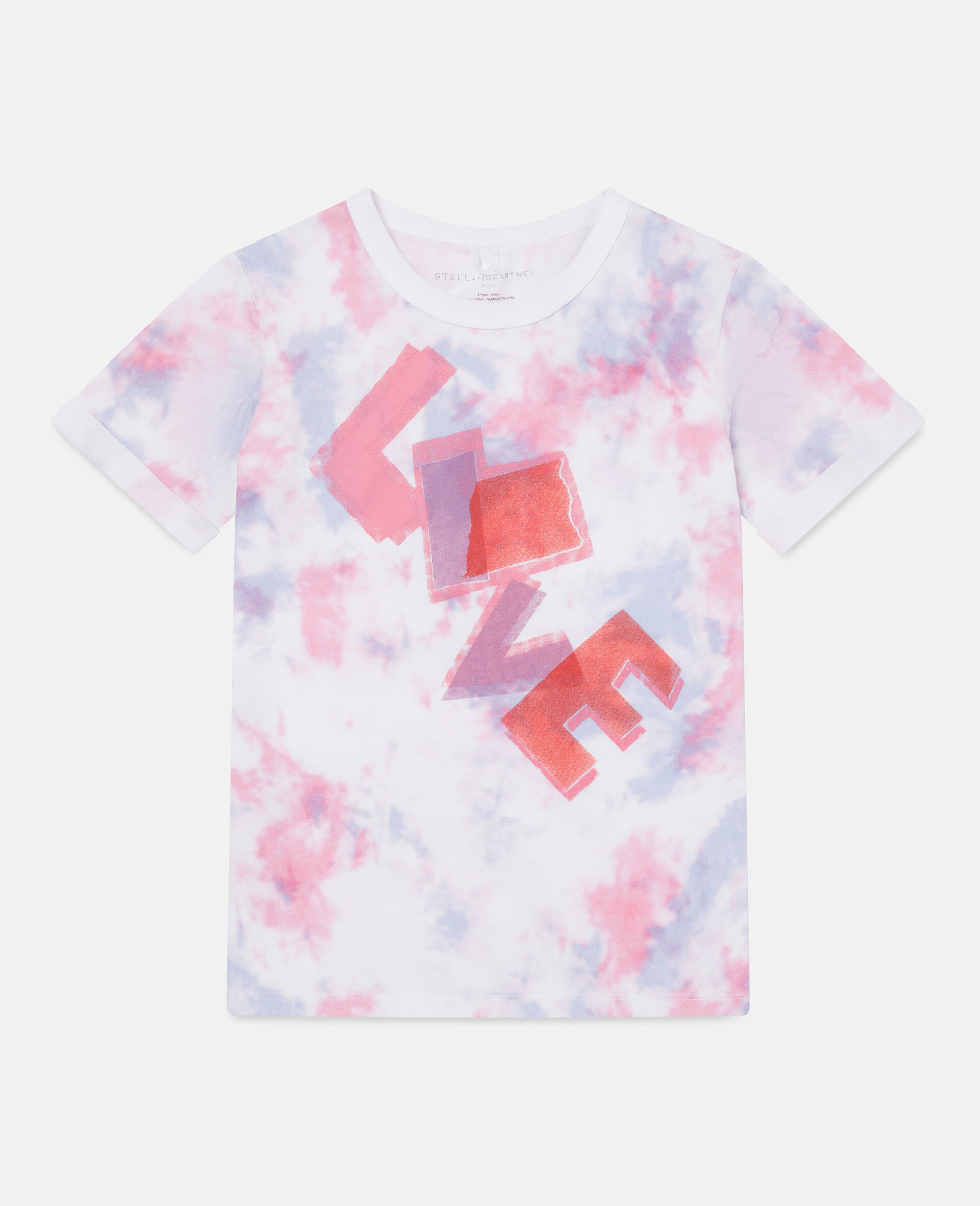 Tie‐Dye Love Print Cotton T‐Shirt-Multicoloured-large