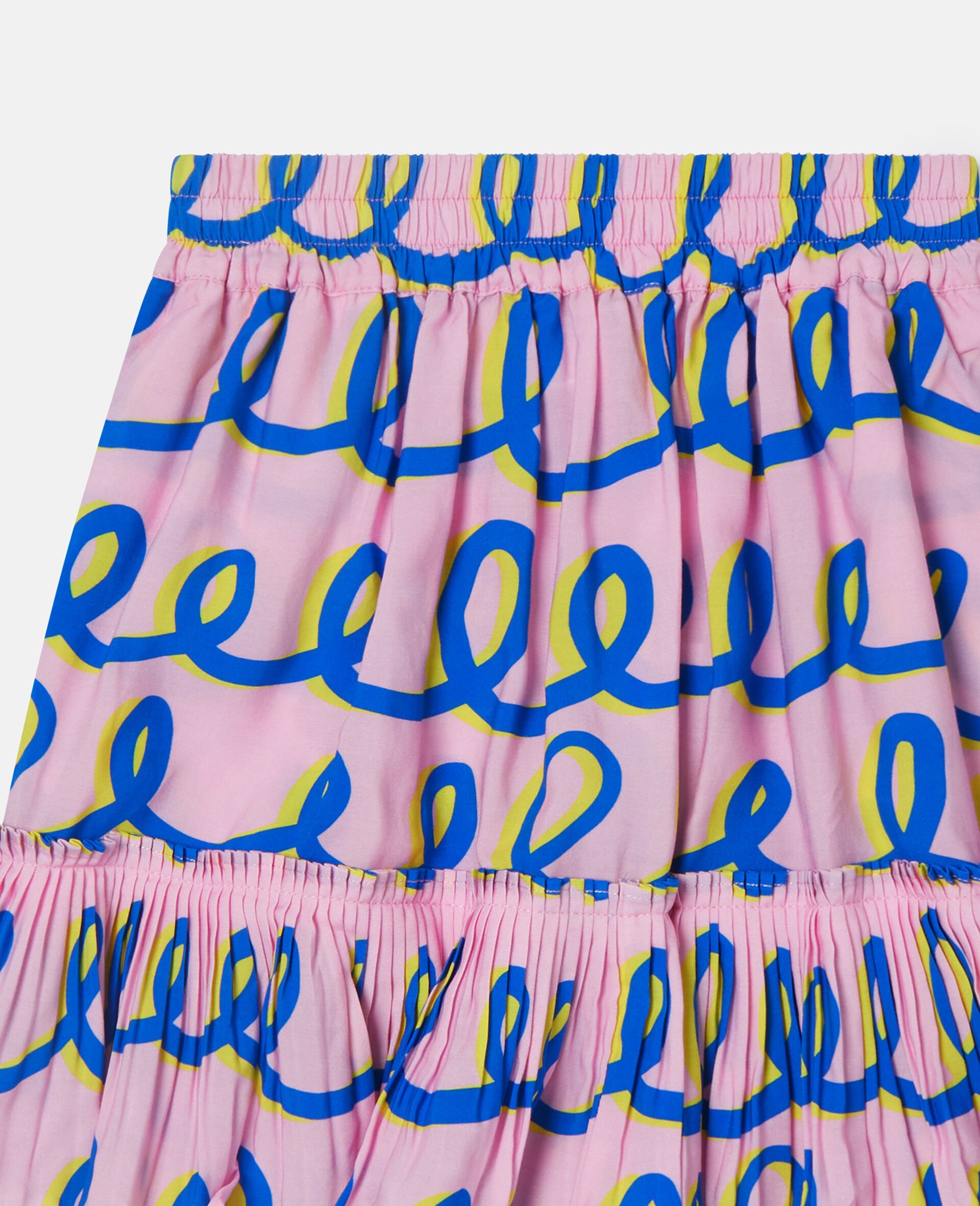 Swirling Pattern Pleated Skirt-Pink-medium Swirling Pattern Pleated Skirt-Pink-medium