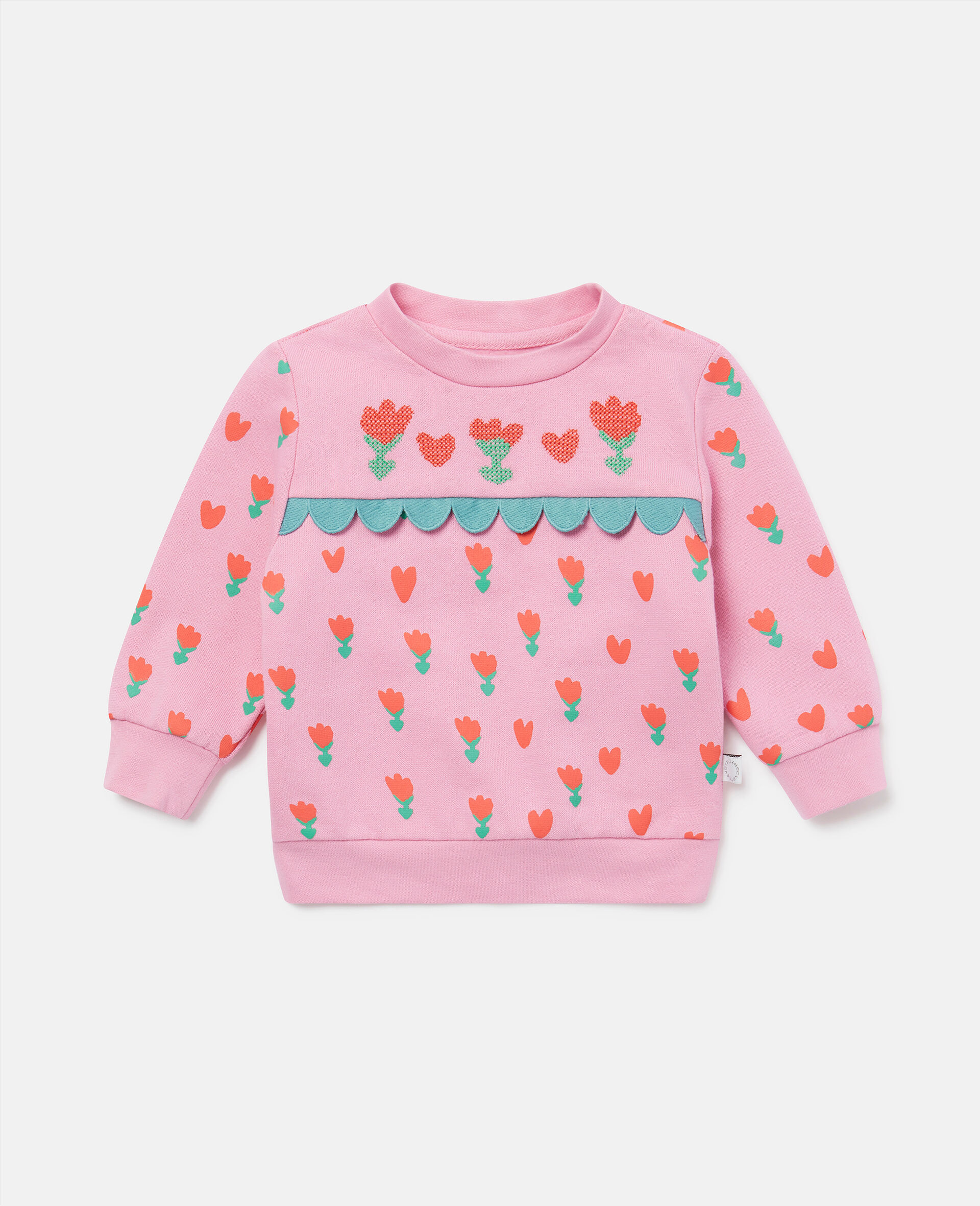 Tulip Print Sweatshirt-Pink-large Tulip Print Sweatshirt-Pink-large image number 0