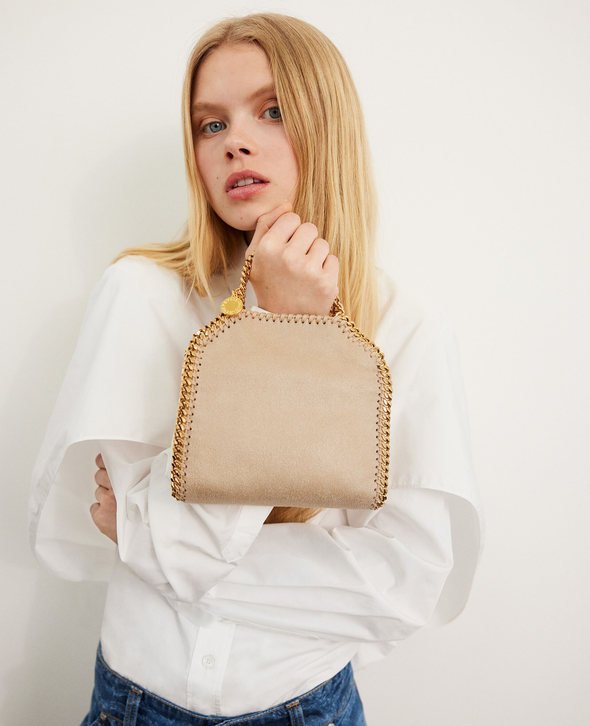 Falabella Tiny Tote Bag-White-medium