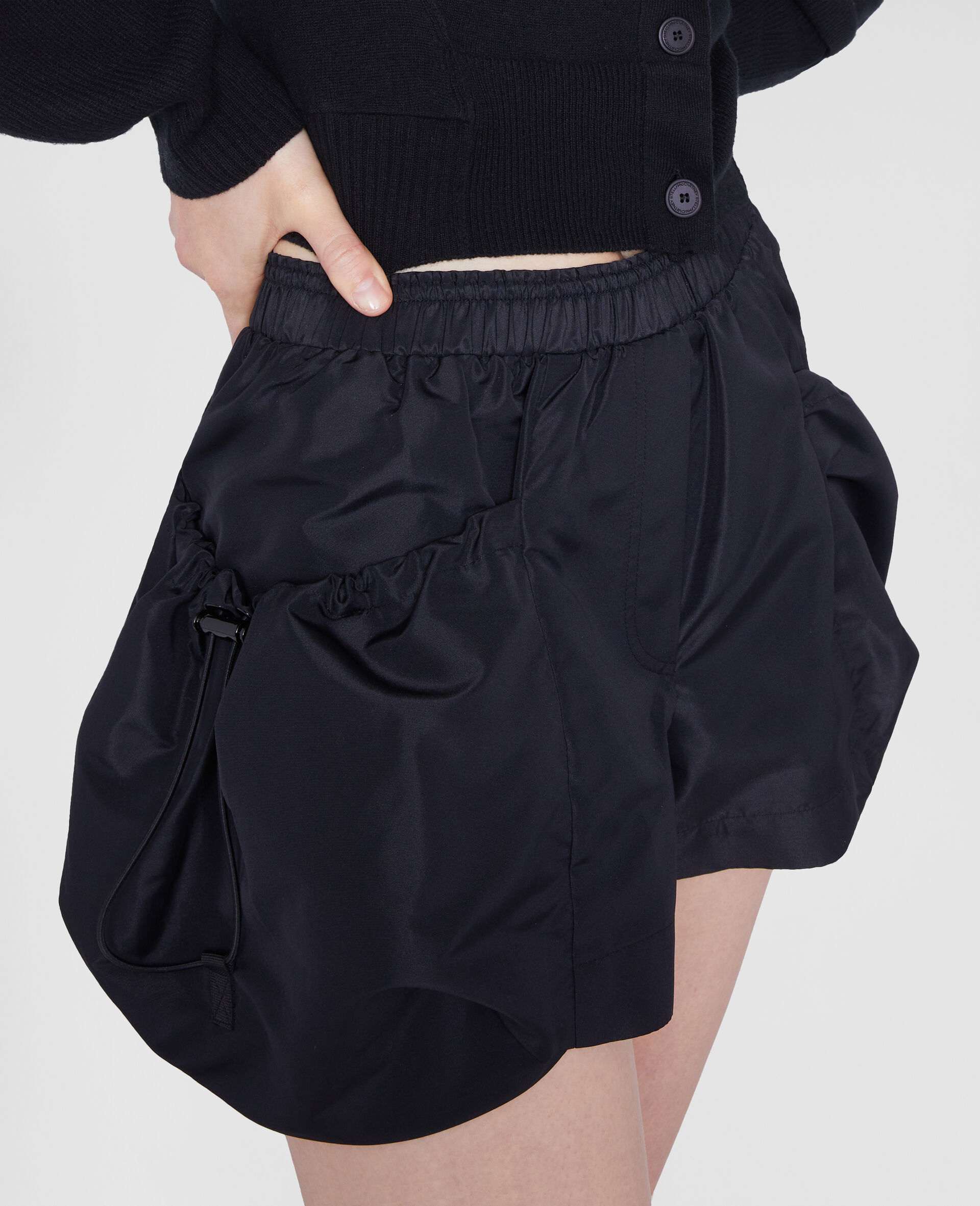 Baggy Pocket Shorts-Black-large image number 3