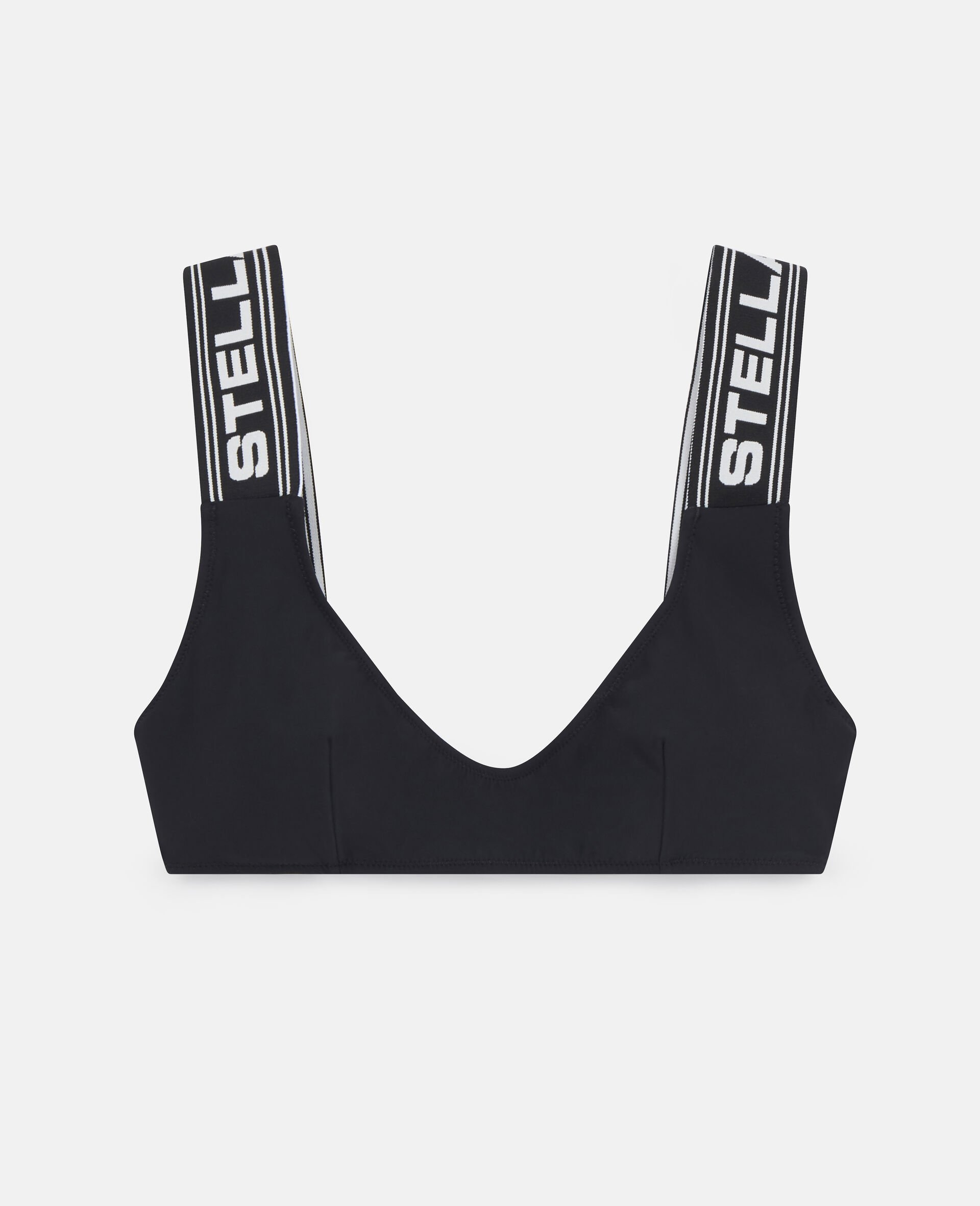 Sportlicher gepolsterter Bustier-BH mit Logo-Schwarz-large image number 0