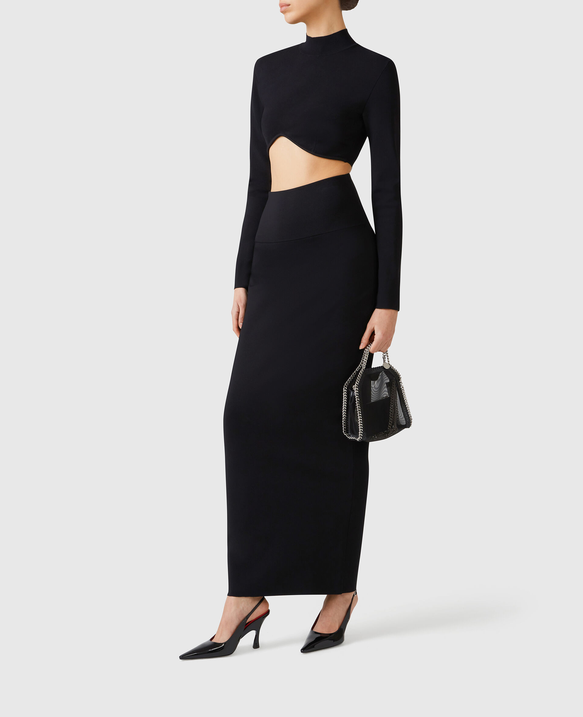 Miracle Compact-Knit Midi Skirt-Black-large image number 2