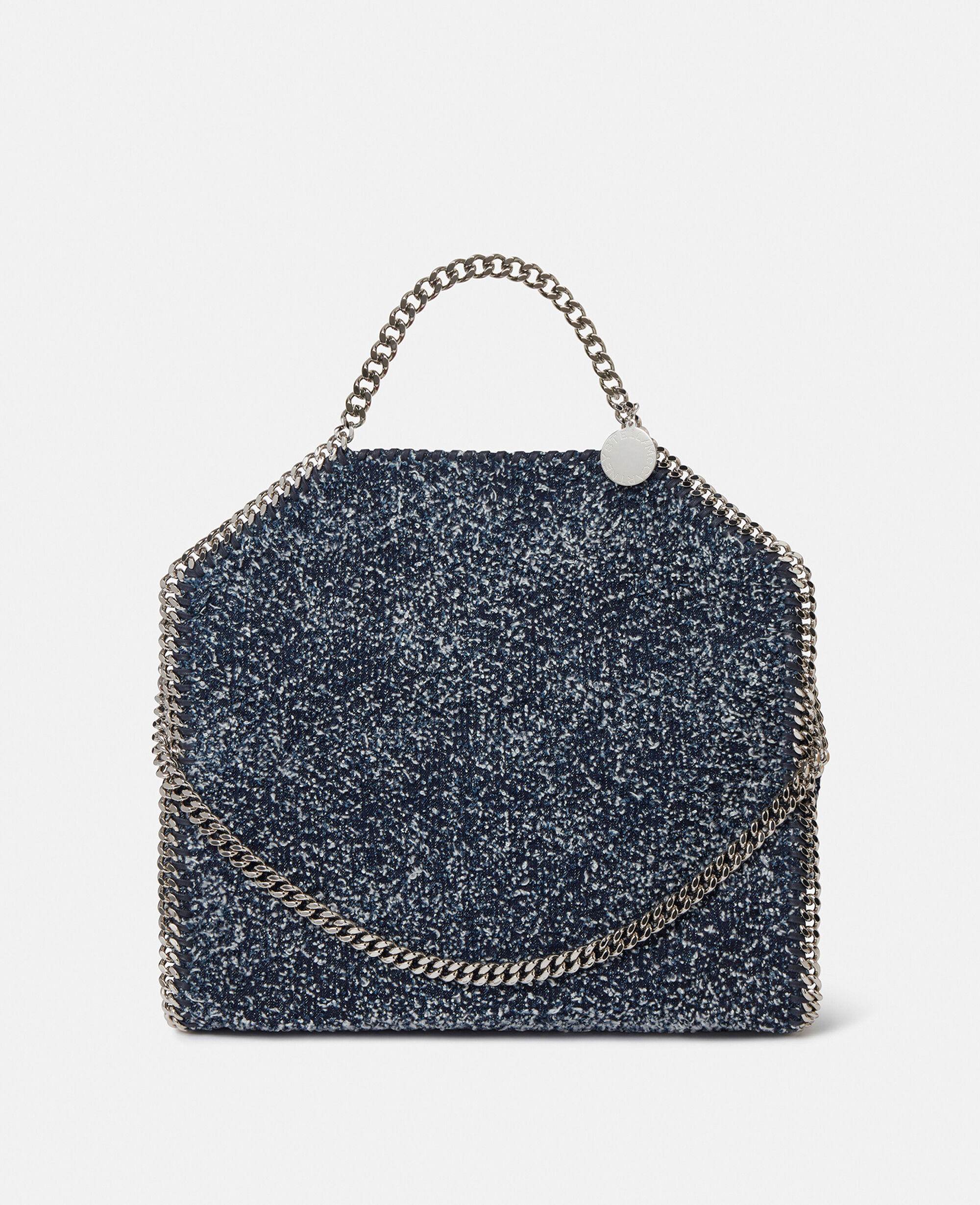 Women Speckled blue Falabella Fold Over Boucle Tote Bag Stella McCartney GB