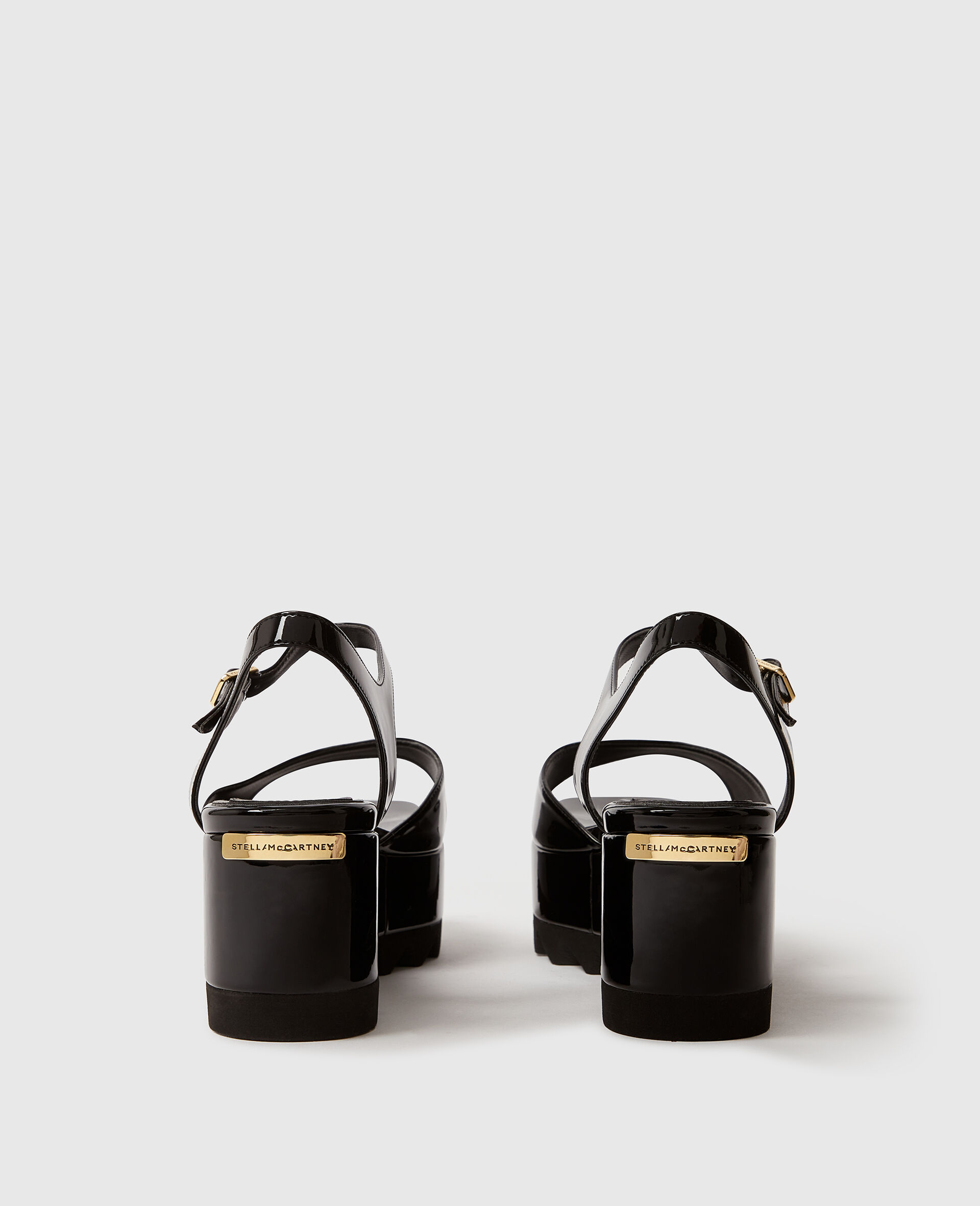 Elyse Patent Platform Sandals-Black-large image number 2