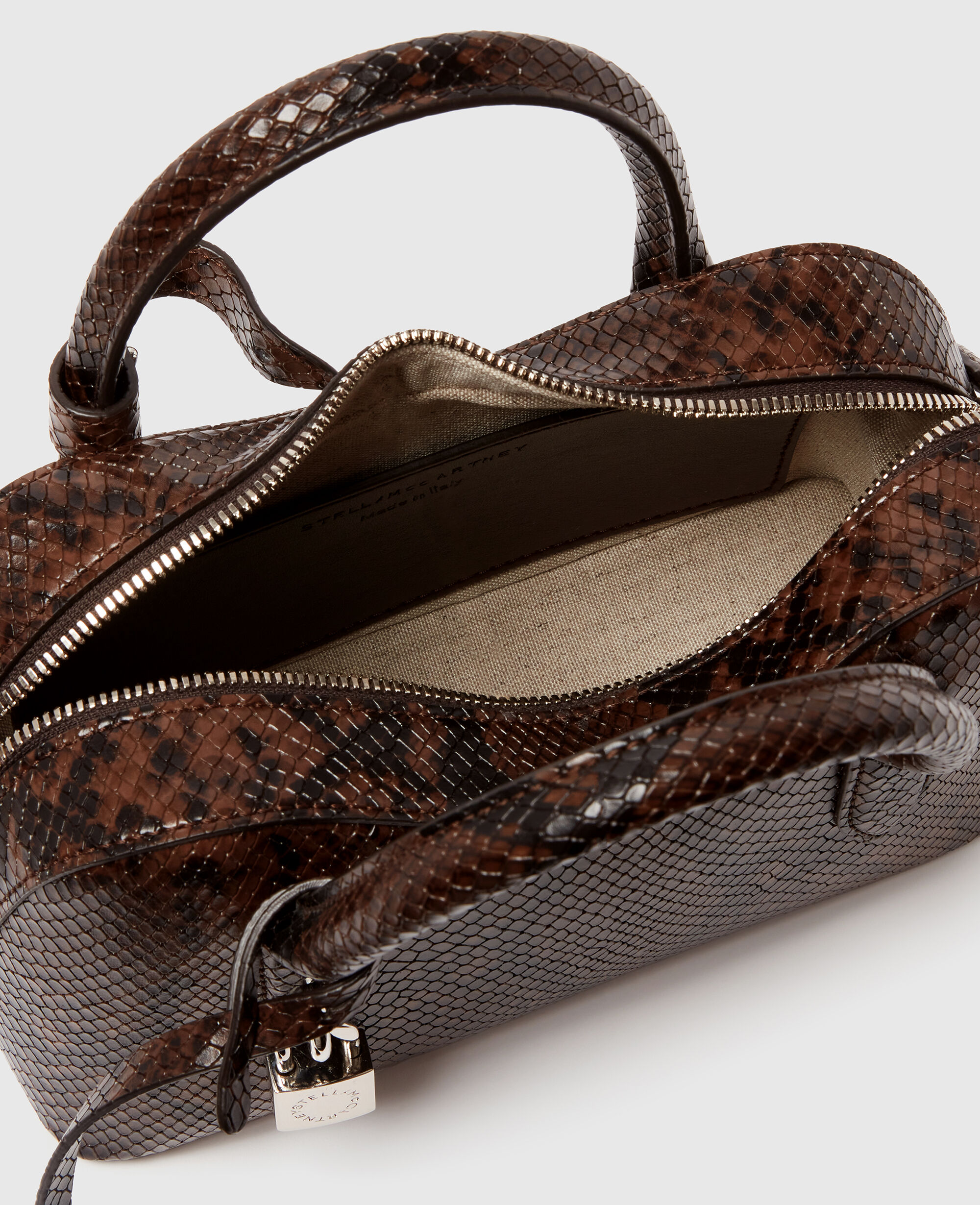 Women Espresso Ryder Snake Crossbody Bag | Stella McCartney US