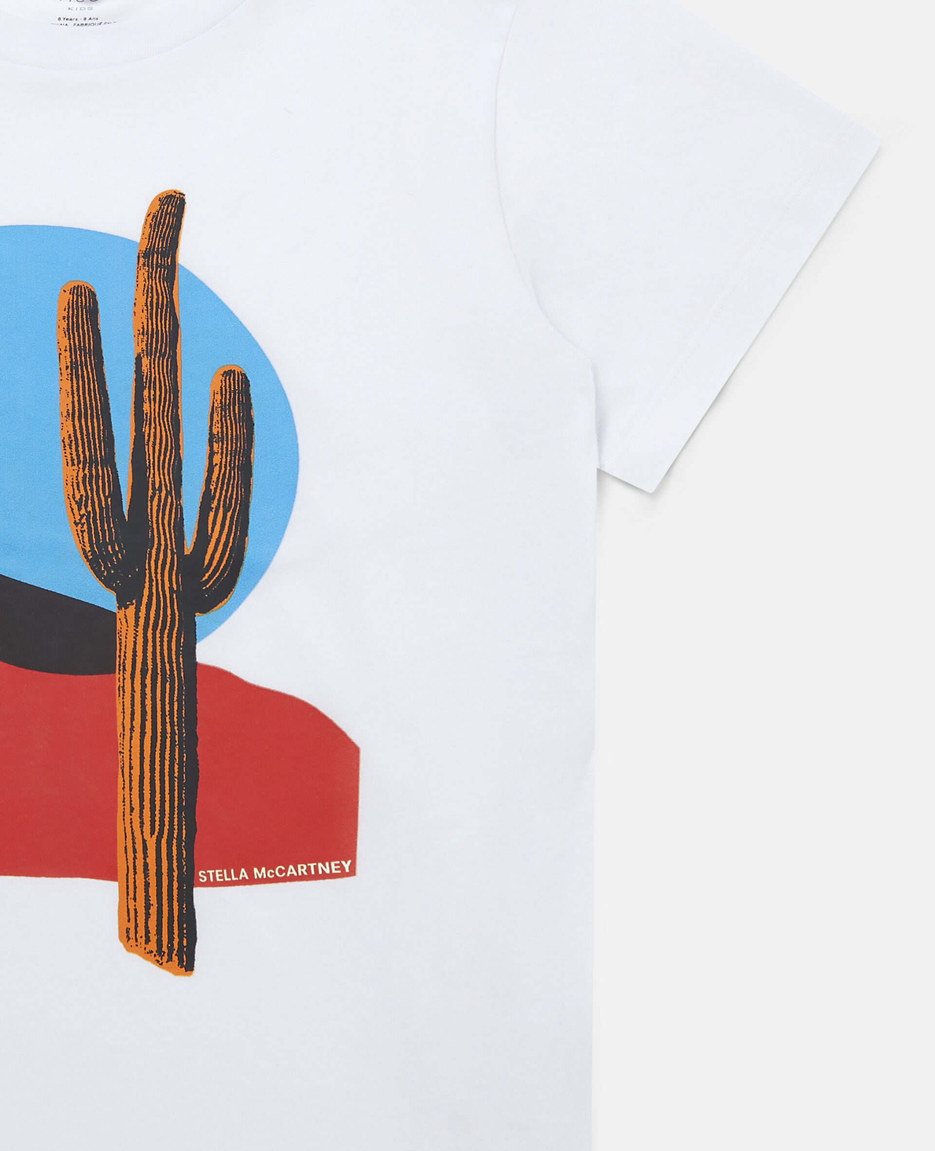 Cactus Print Cotton T-Shirt-White-large image number 1
