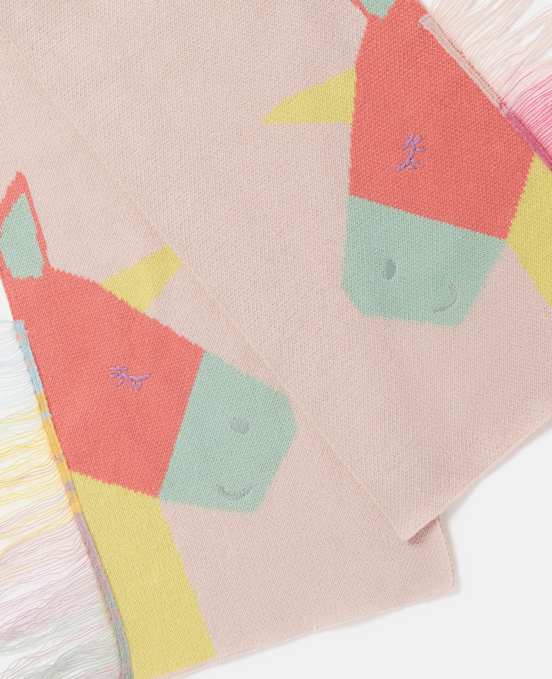 彩虹独角兽流苏围巾-白色-large image number 1