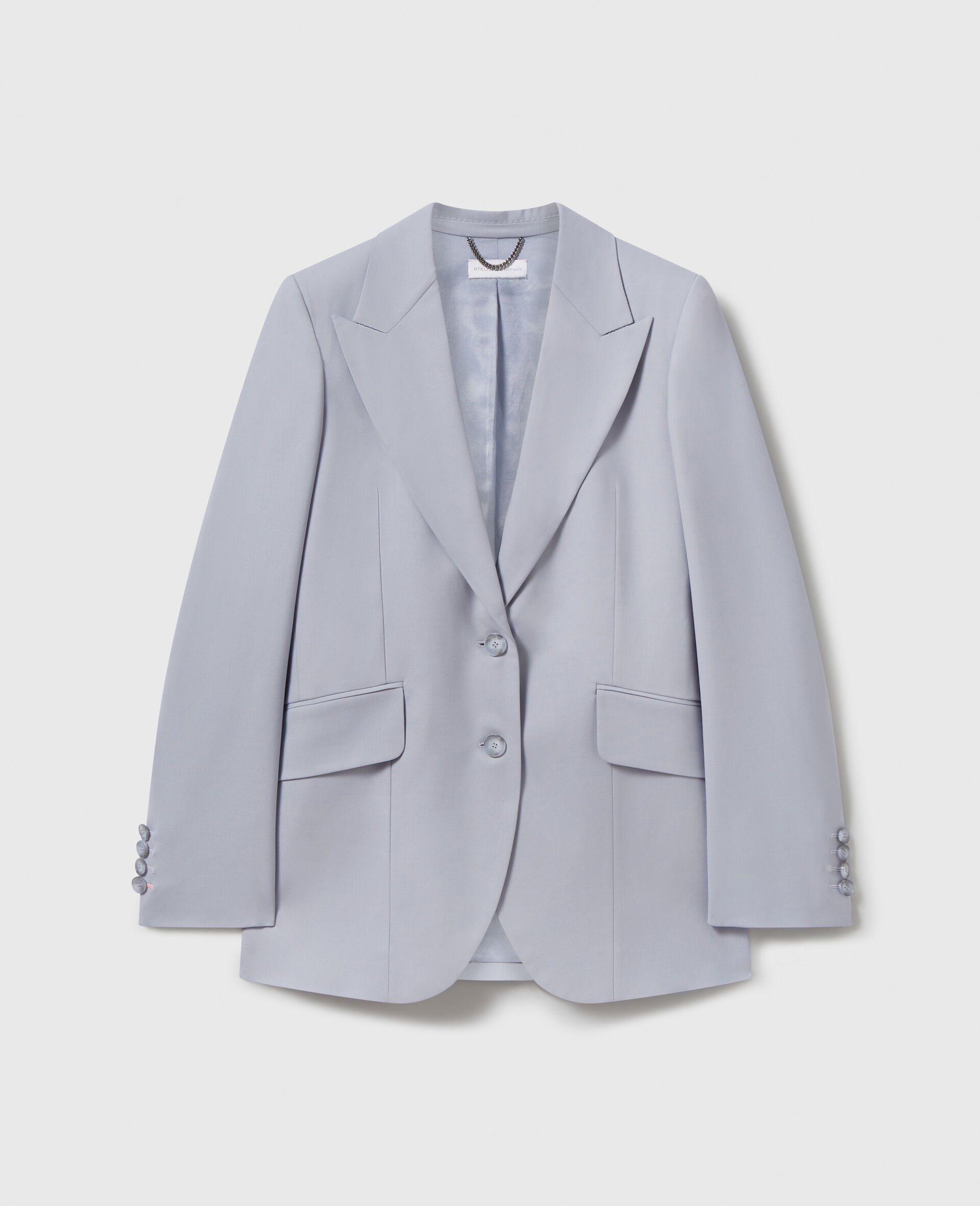 Single-Breasted Peak-Lapel Blazer-Blue-medium