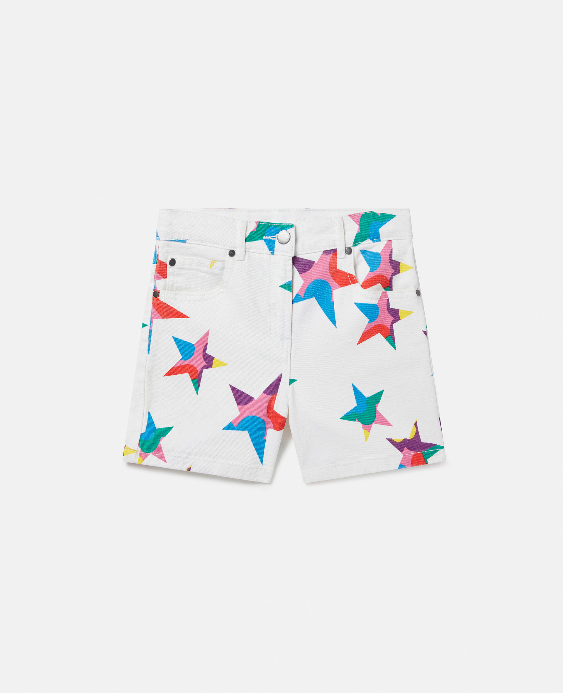 Star Print Shorts-White-large image number 0