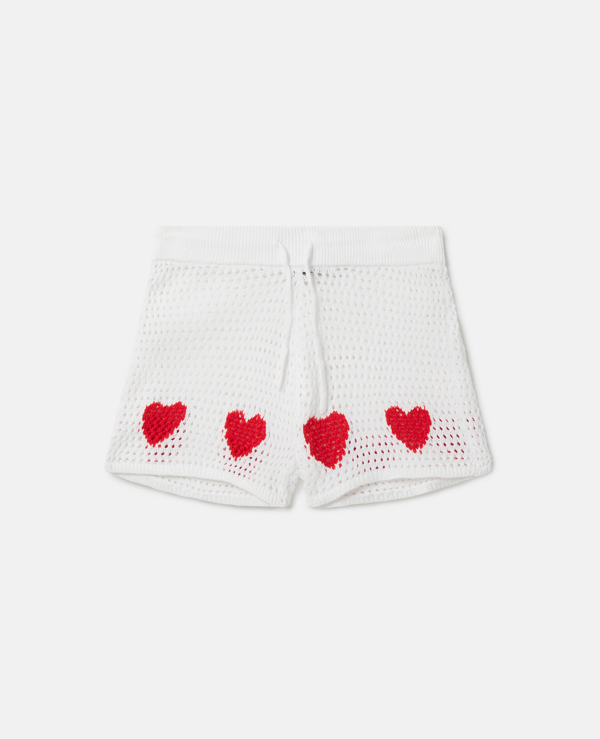 Heart Crocheted Shorts-White-large image number 0