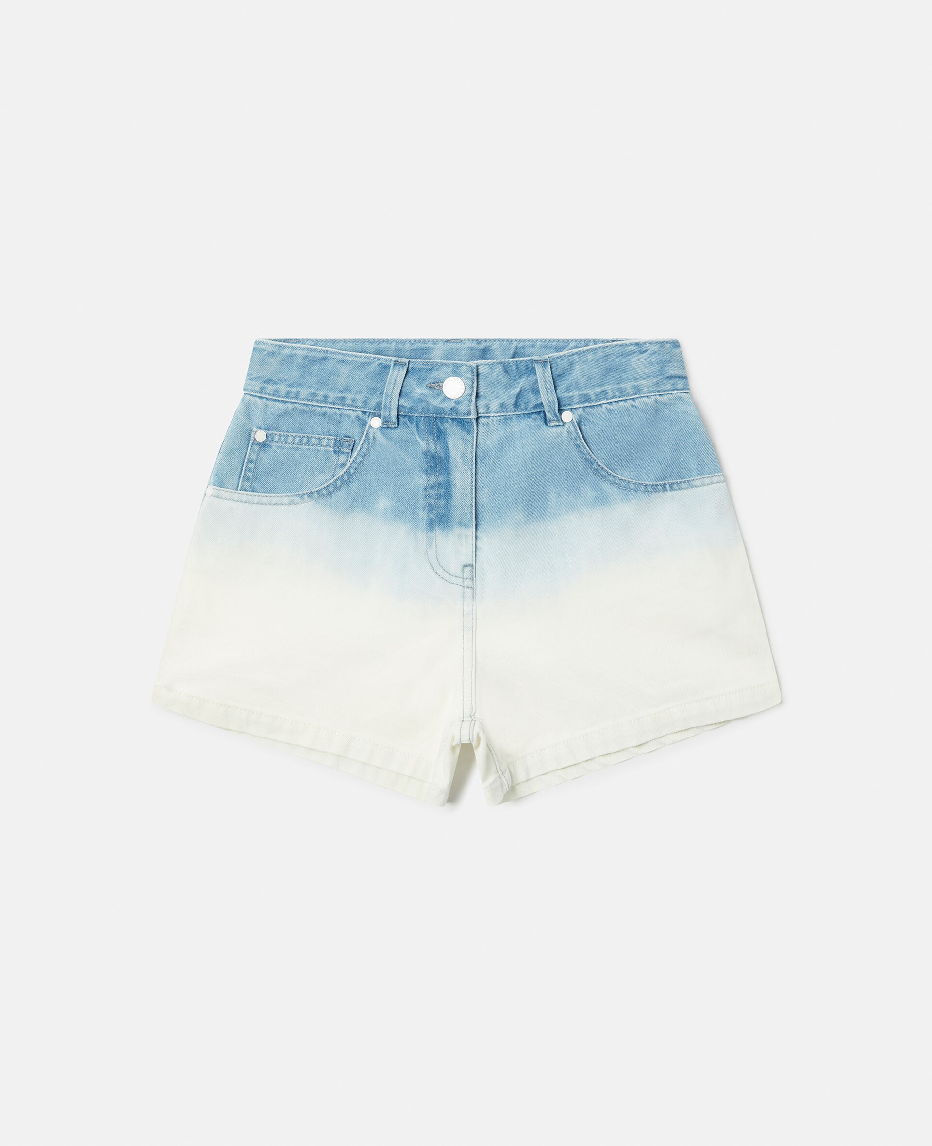 Ombré Wash Denim Shorts-Blue-large